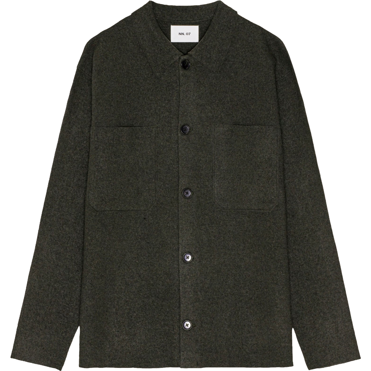 Jonas Boiled Wool Overshirt - Dark Army