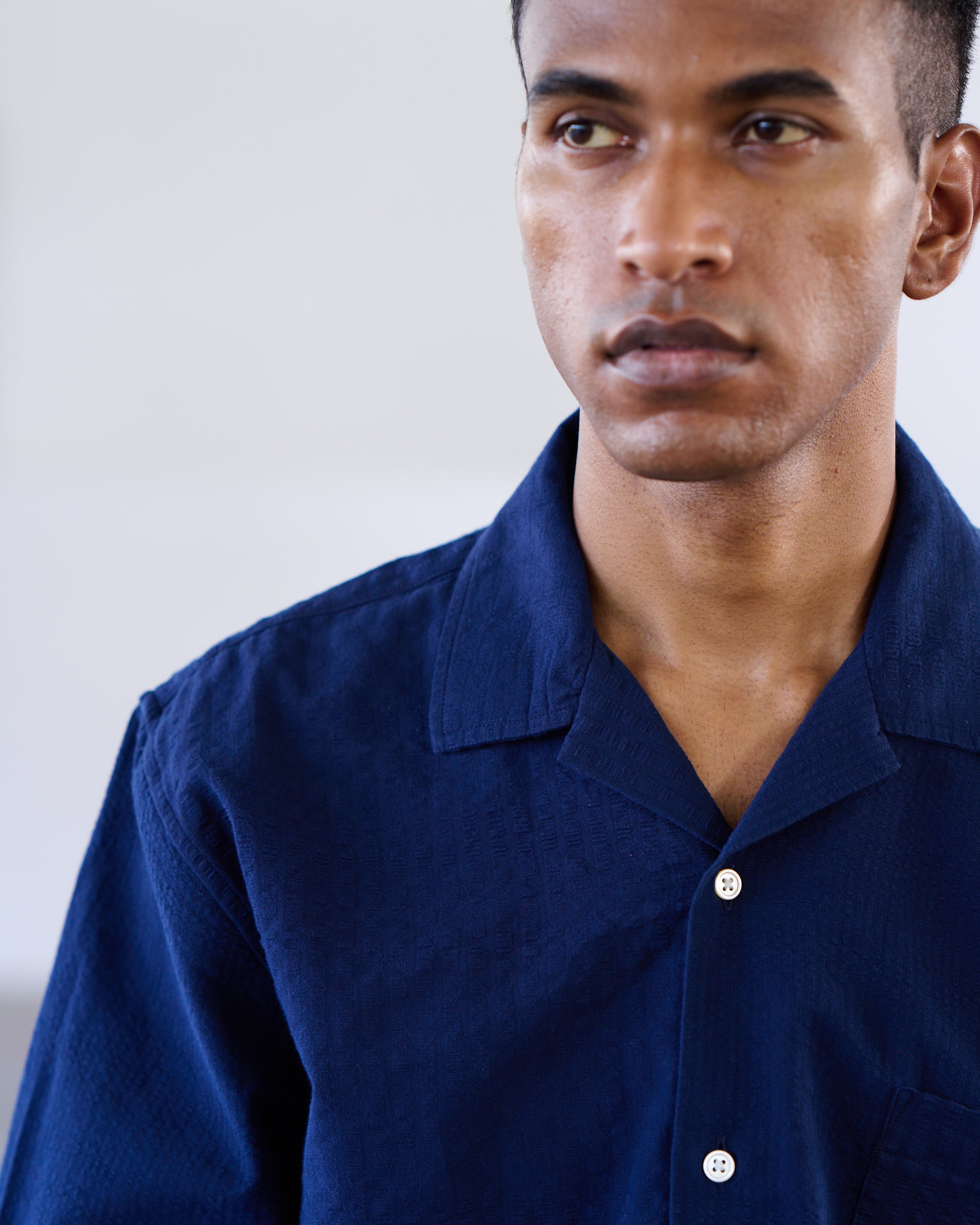 Cuban Short Sleeve Shirt - Navy