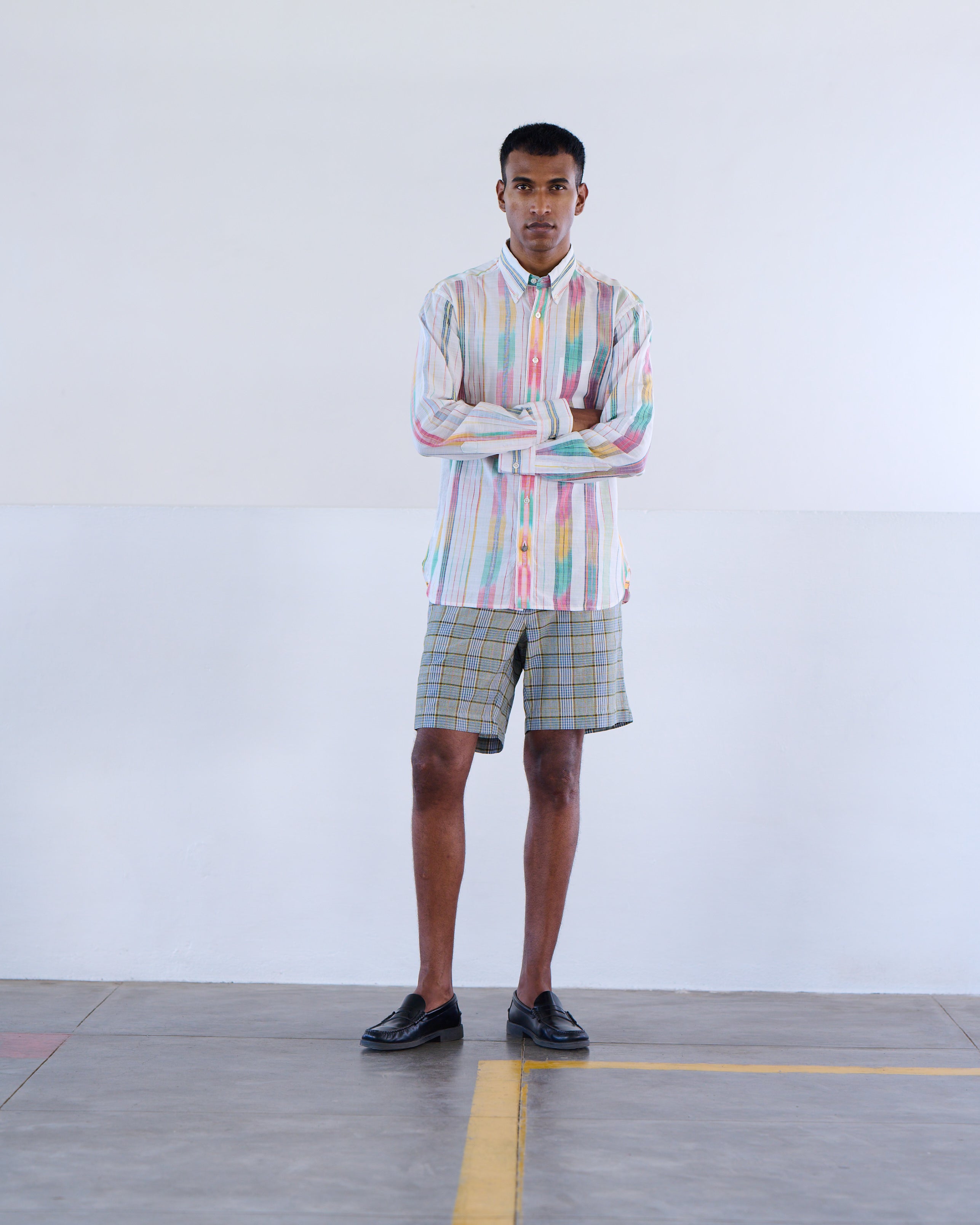 Classic Button Down Collar Shirt - Multi Stripe