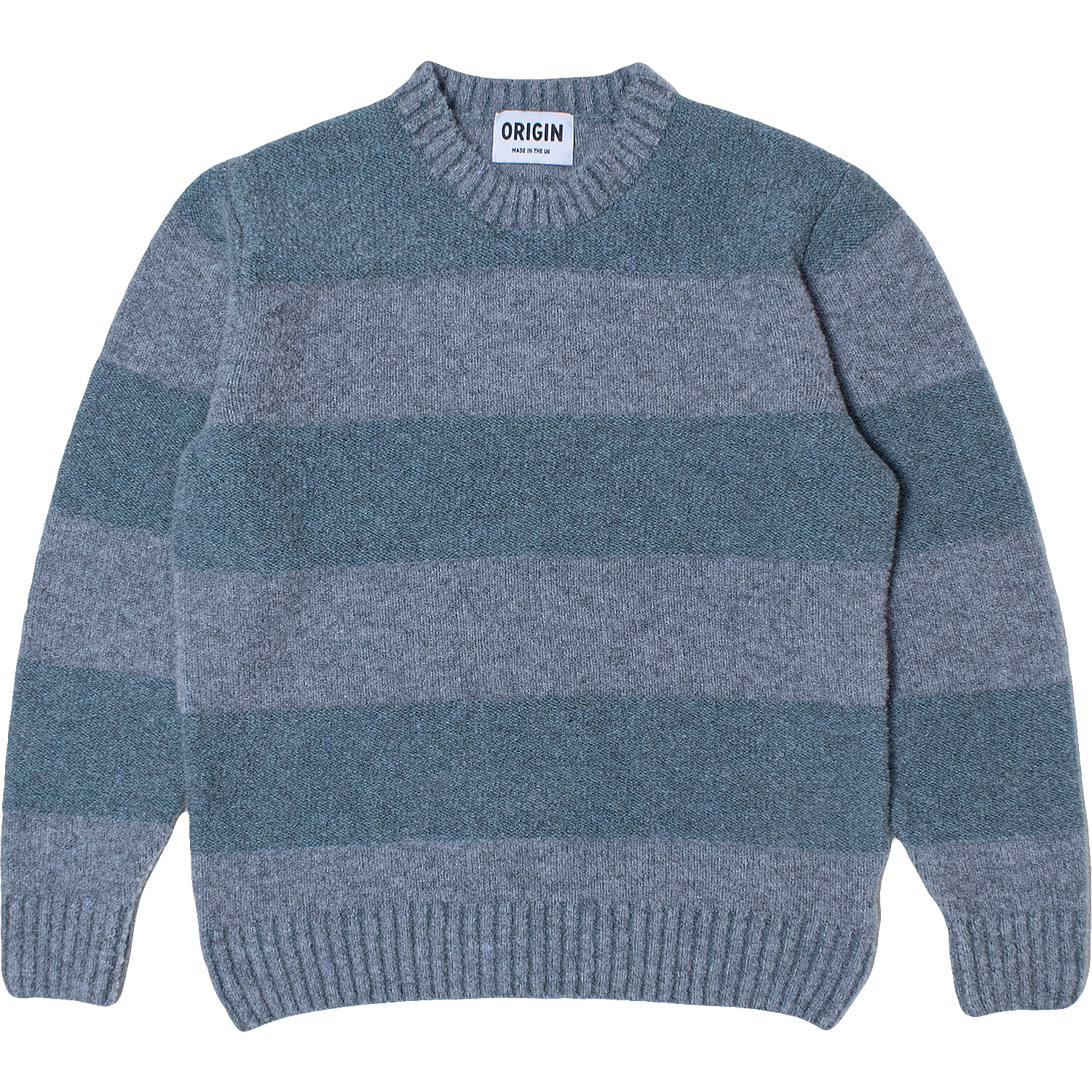 Souffle Stripe Crewneck - Mid Grey