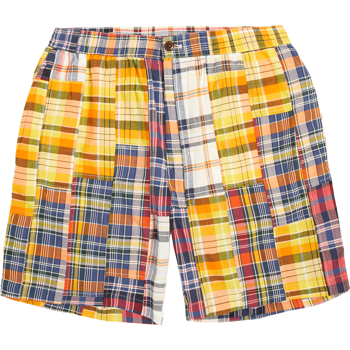 Lax Drawstring Shorts - Madras Patchwork
