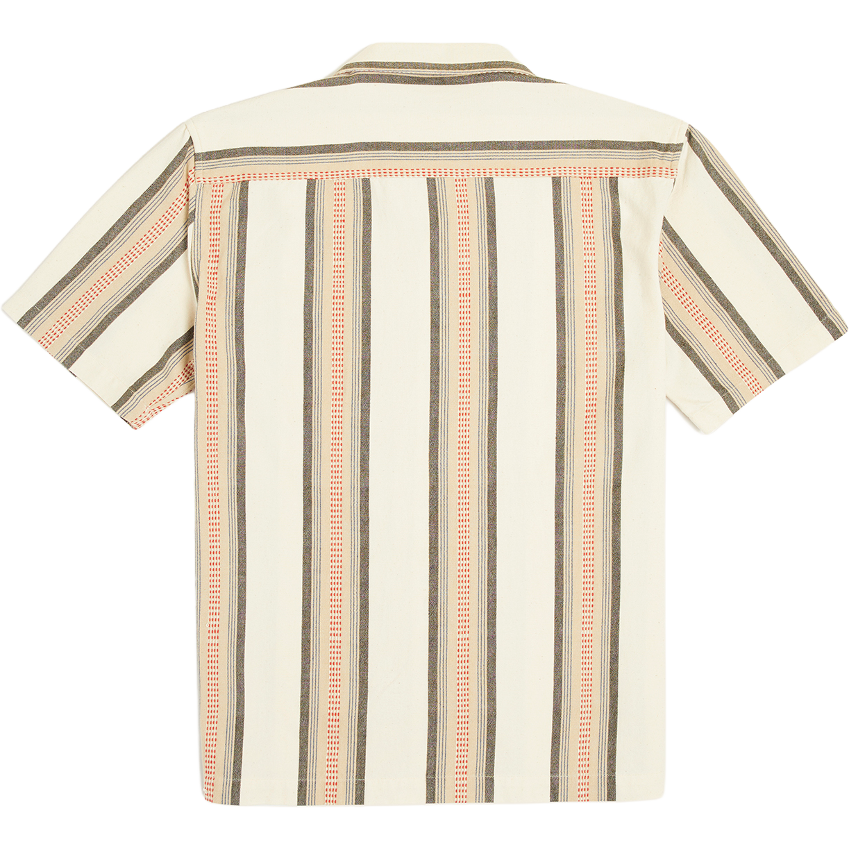 Lax Camp Collar Shirt - Orange / Green Stripe