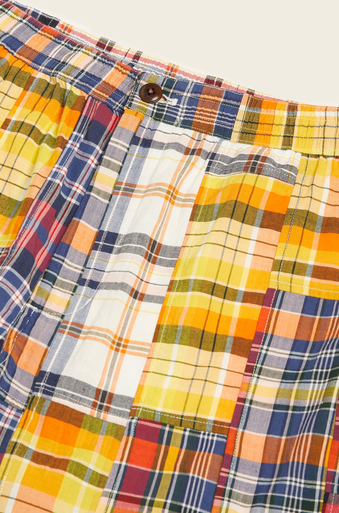 Lax Drawstring Shorts - Madras Patchwork