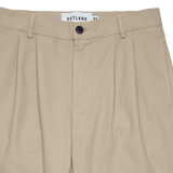 Double Pleat Pants - Light Beige