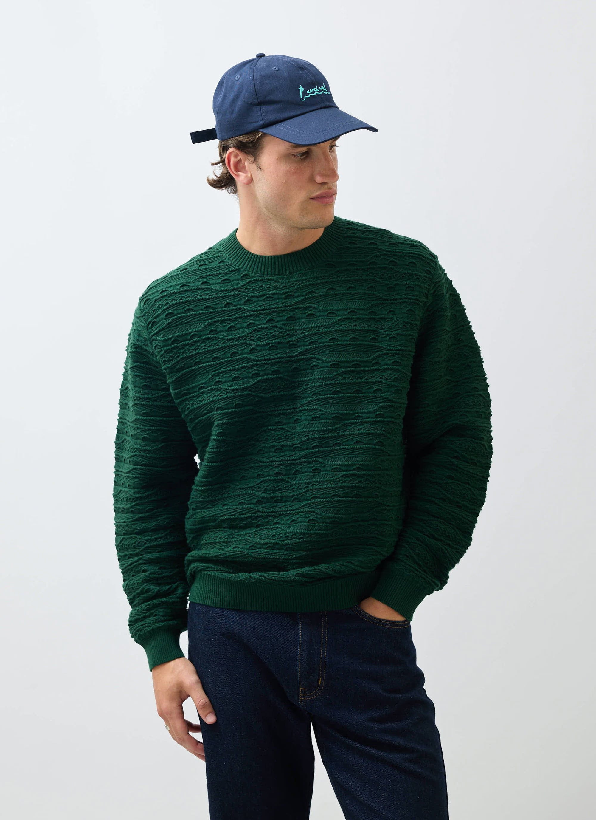 Tales Knitted Crew Neck Jumper - Forest