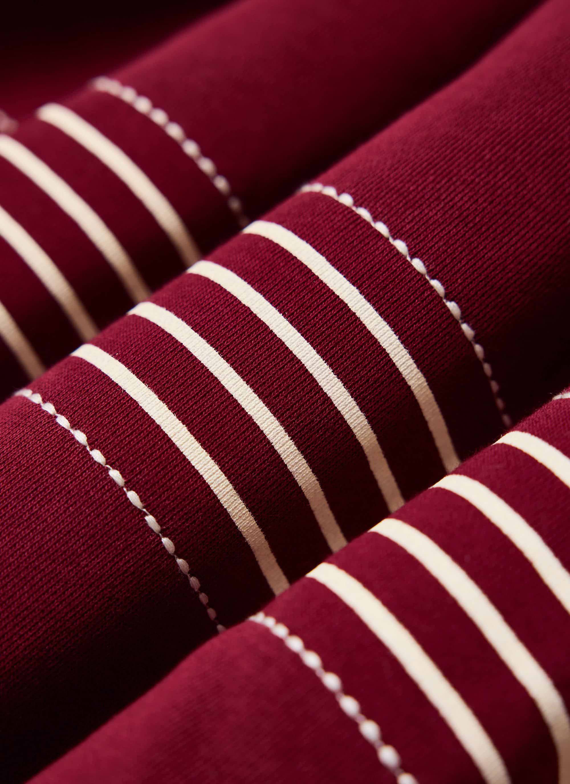 Editor Striped Rugby Polo - Burgundy