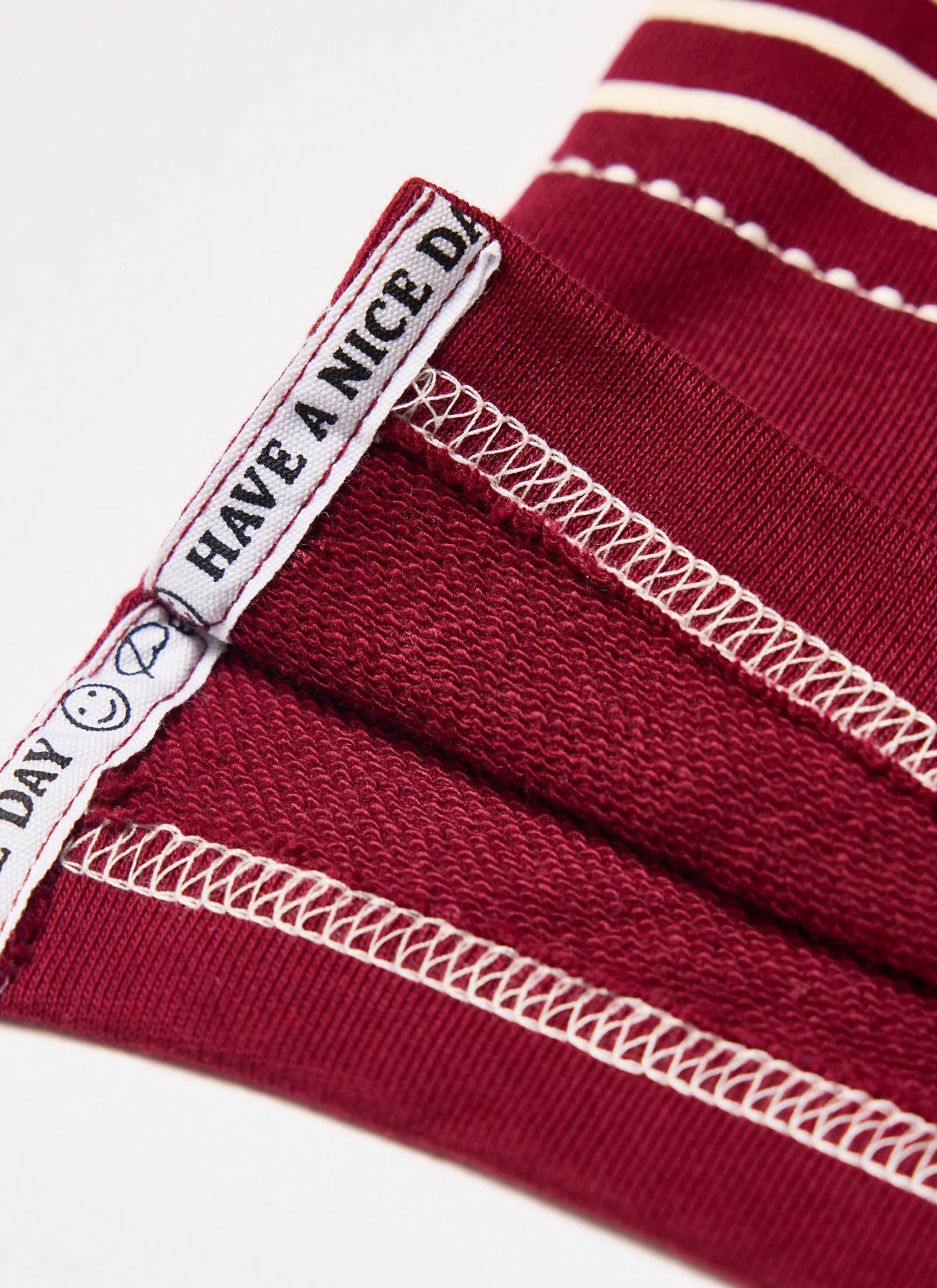Editor Striped Rugby Polo - Burgundy