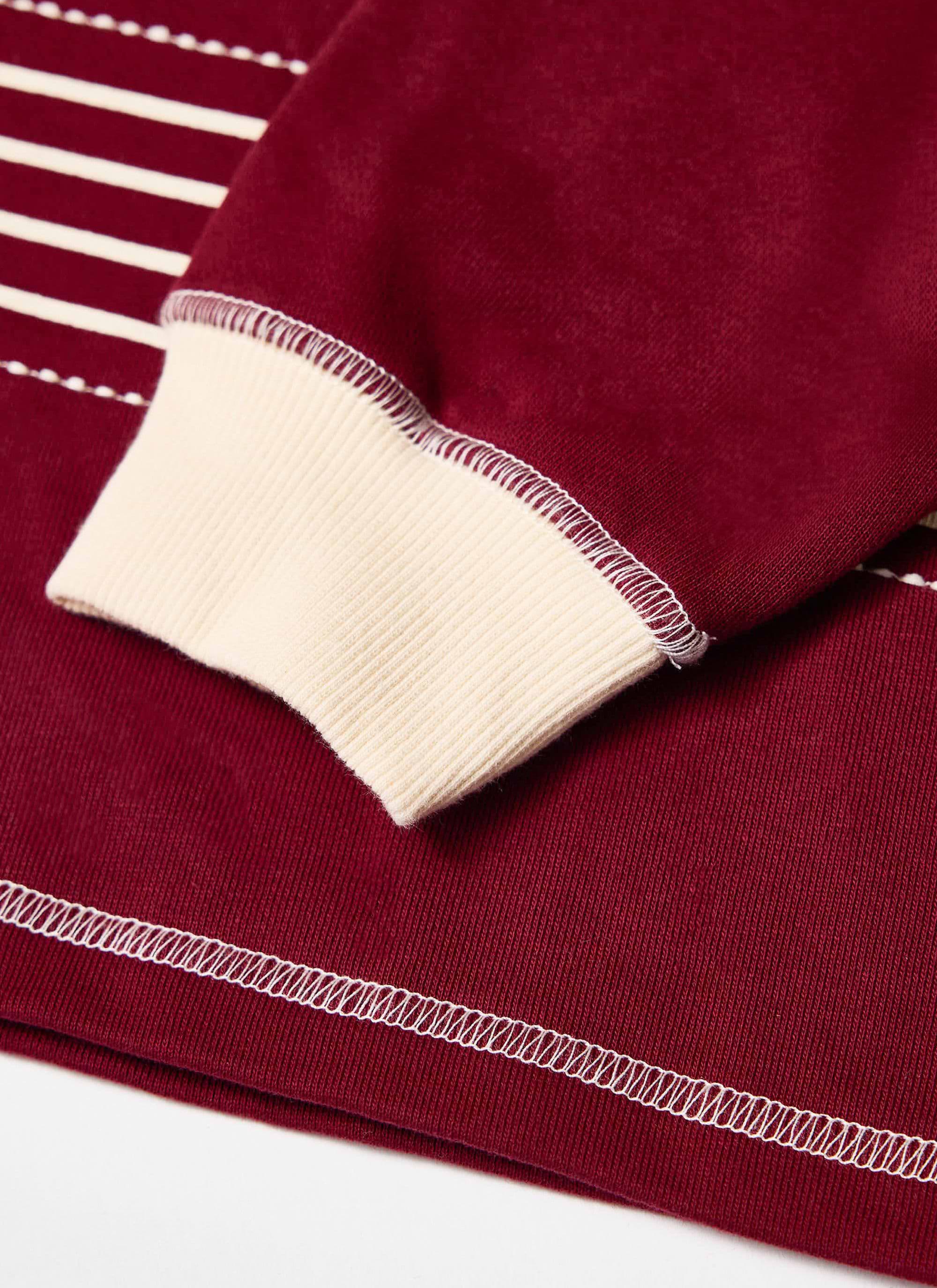 Editor Striped Rugby Polo - Burgundy