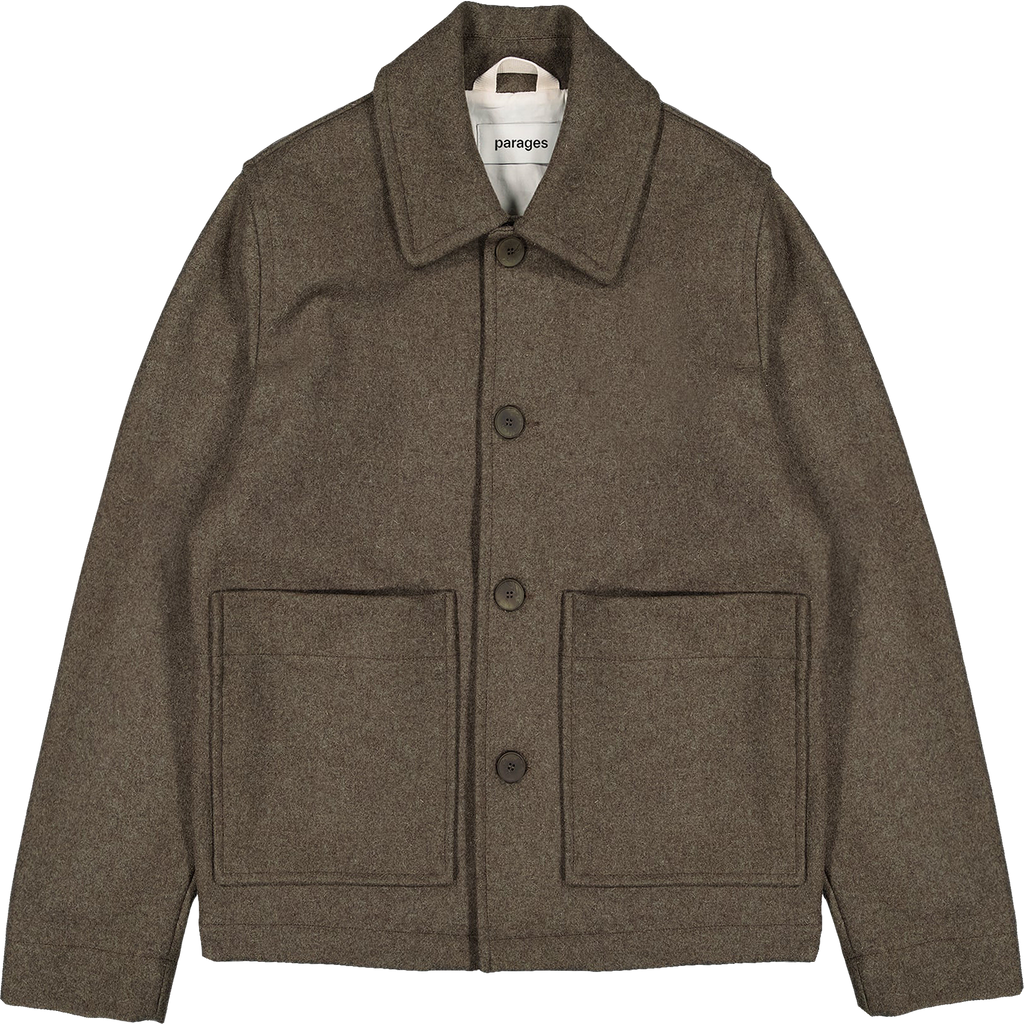 Aubrac Wool Chore Jacket - Brown Melange