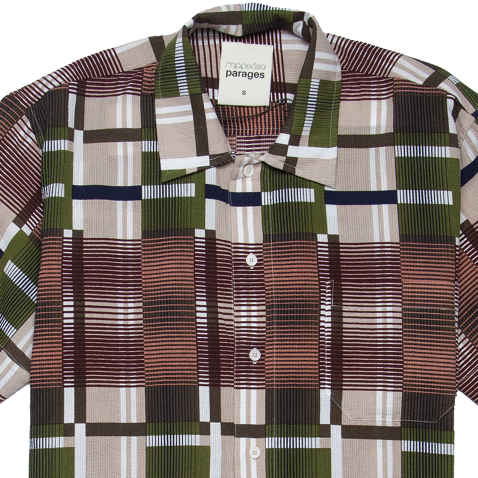 Orage Seersucker Shirt - Khaki