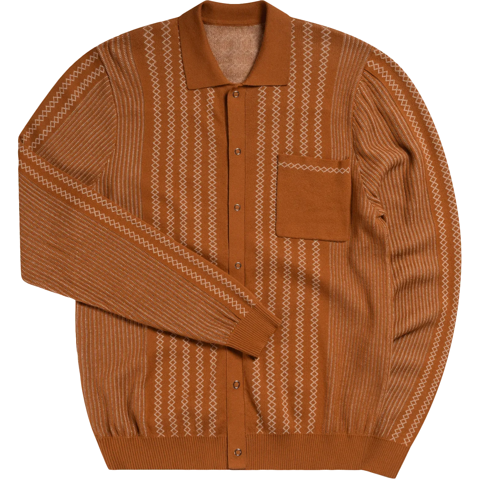 Bevel Knitted Shirt - Walnut