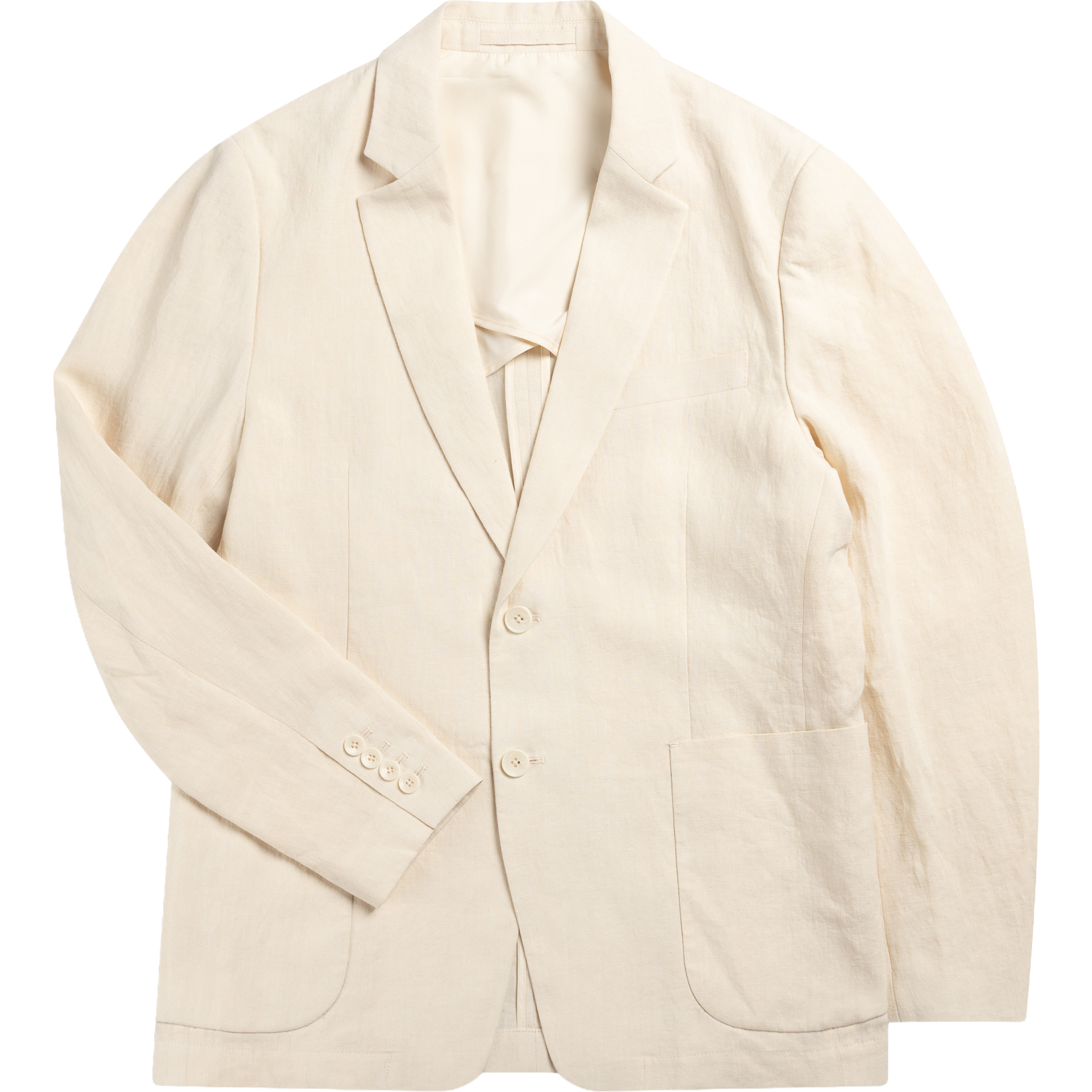 Tailored Linen Blazer - Cream