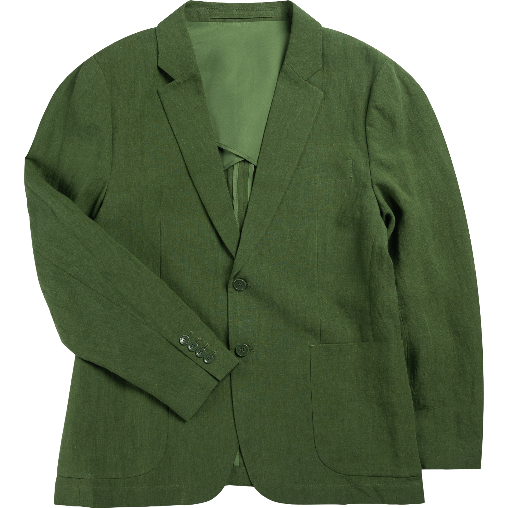 Tailored Linen Blazer - Forest