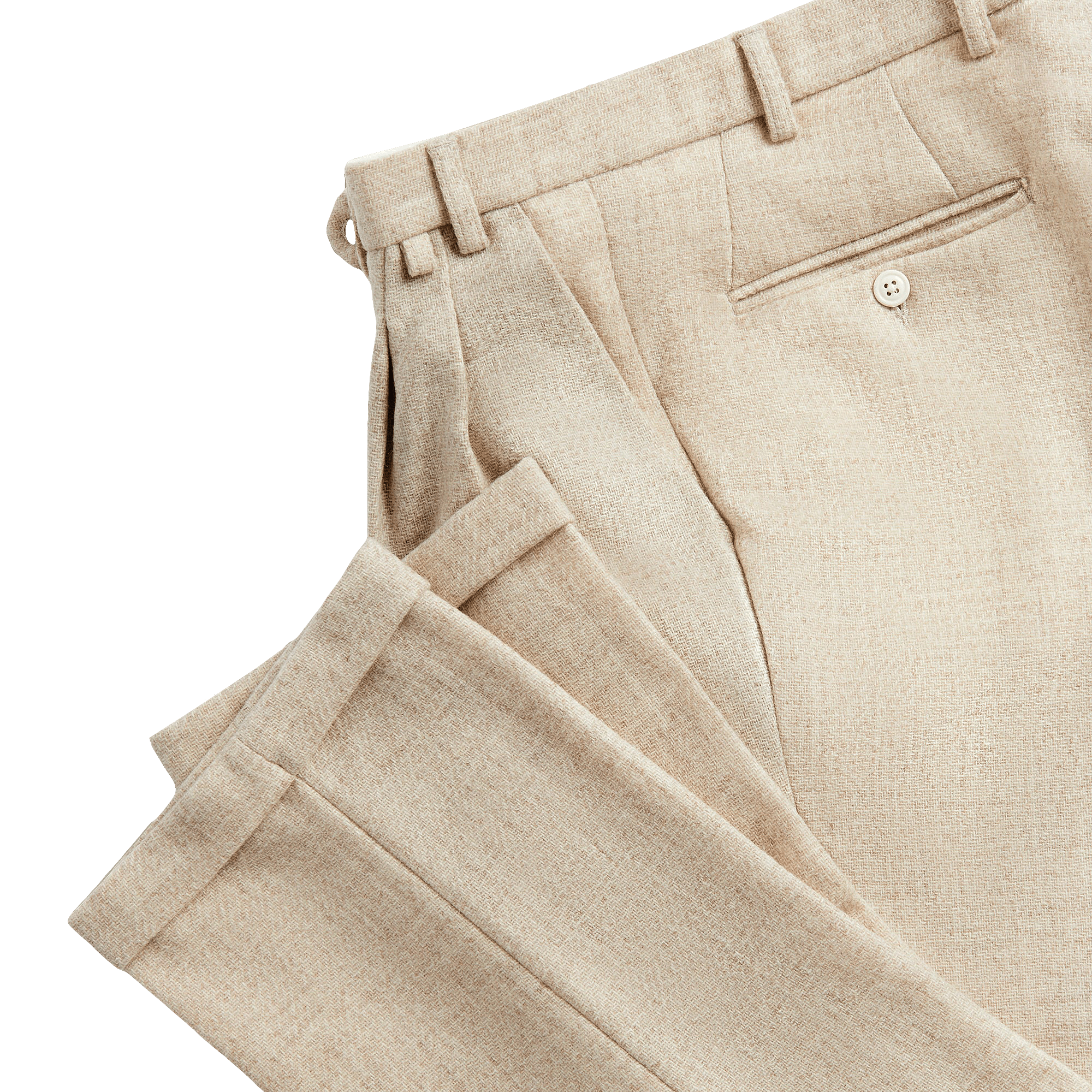 Double Pleat Trousers - Ecru