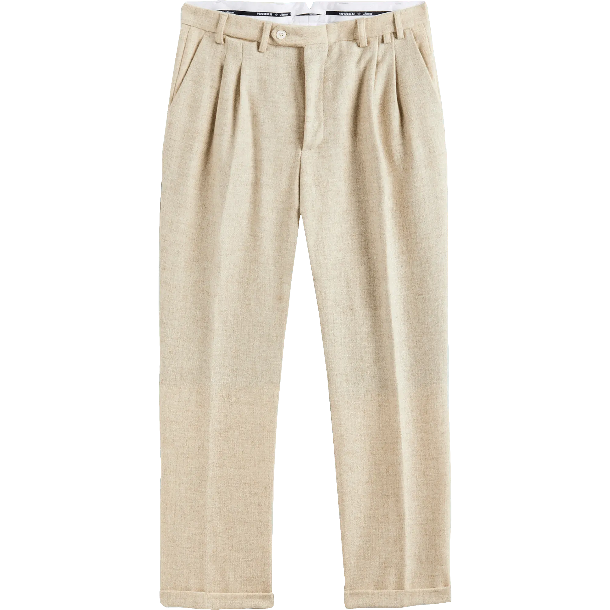 Double Pleat Trousers - Ecru