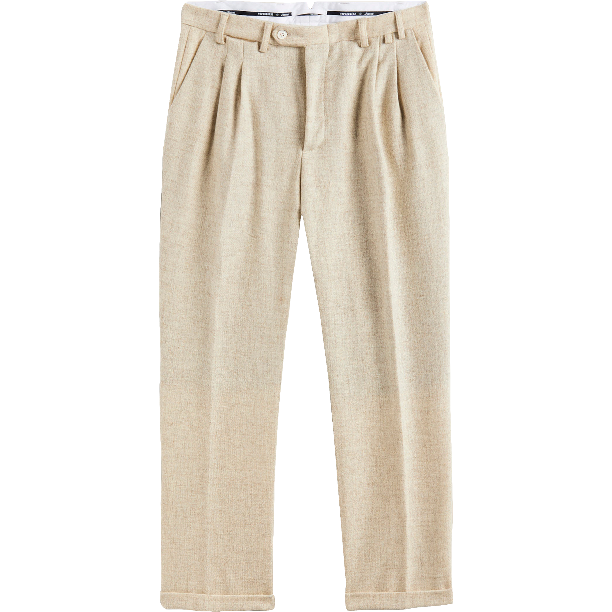 Double Pleat Trousers - Ecru