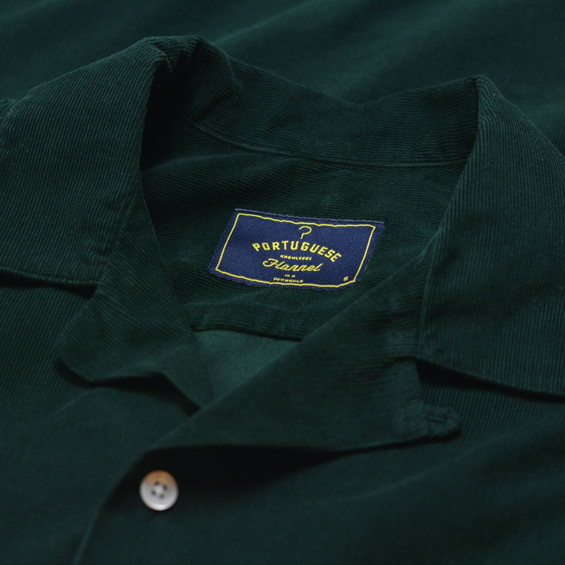 Cord Camp Collar Shirt - Green