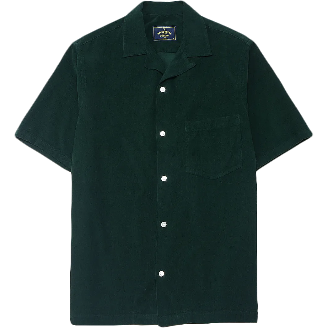 Cord Camp Collar Shirt - Green