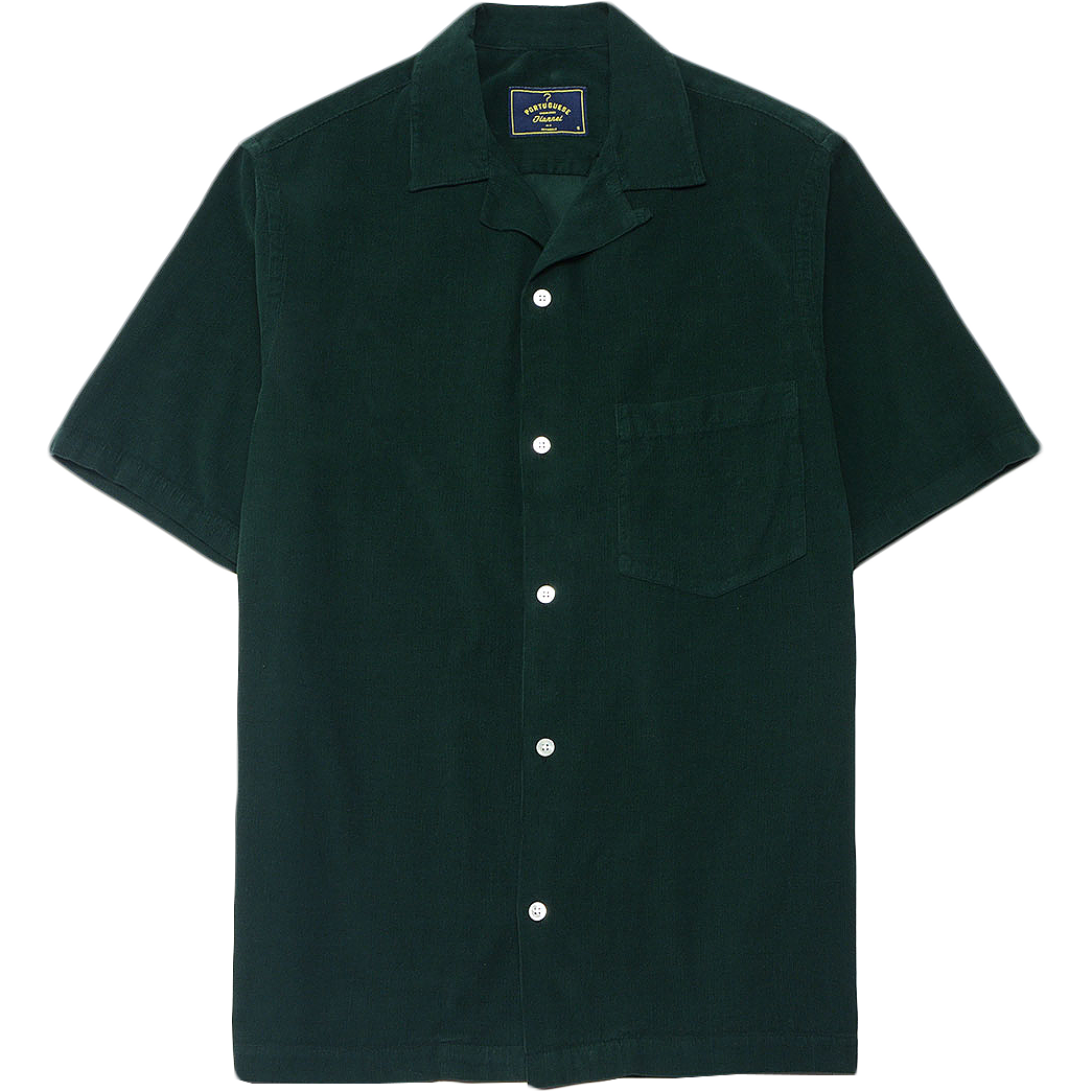 Cord Camp Collar Shirt - Green