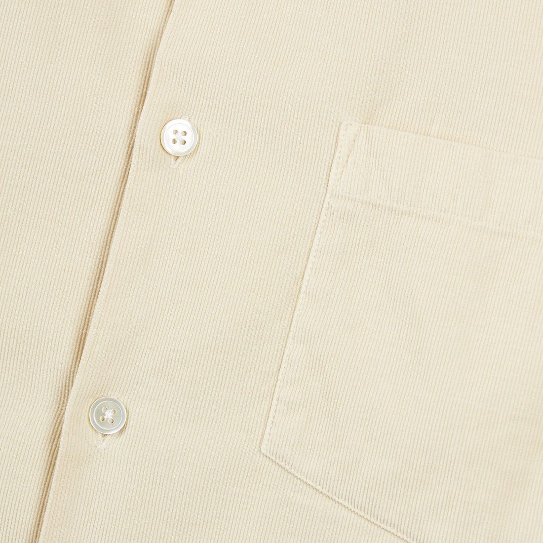 Cord Camp Collar Shirt - Cream