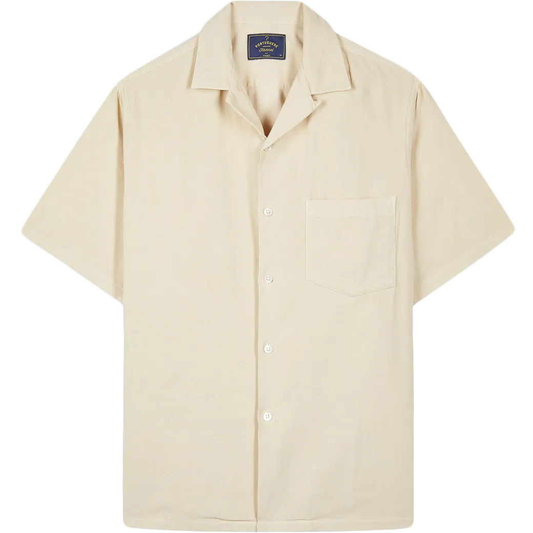 Cord Camp Collar Shirt - Cream