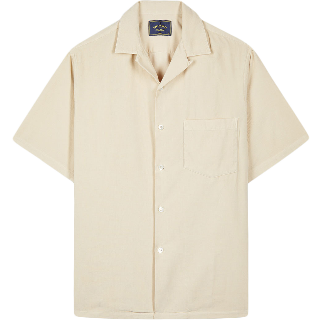 Cord Camp Collar Shirt - Cream