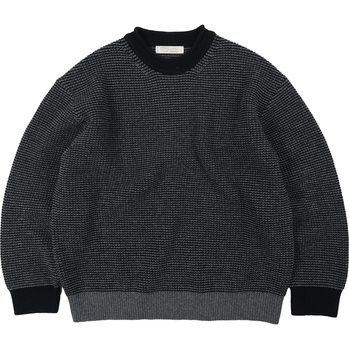 Rollneck Ringer Knit - Black