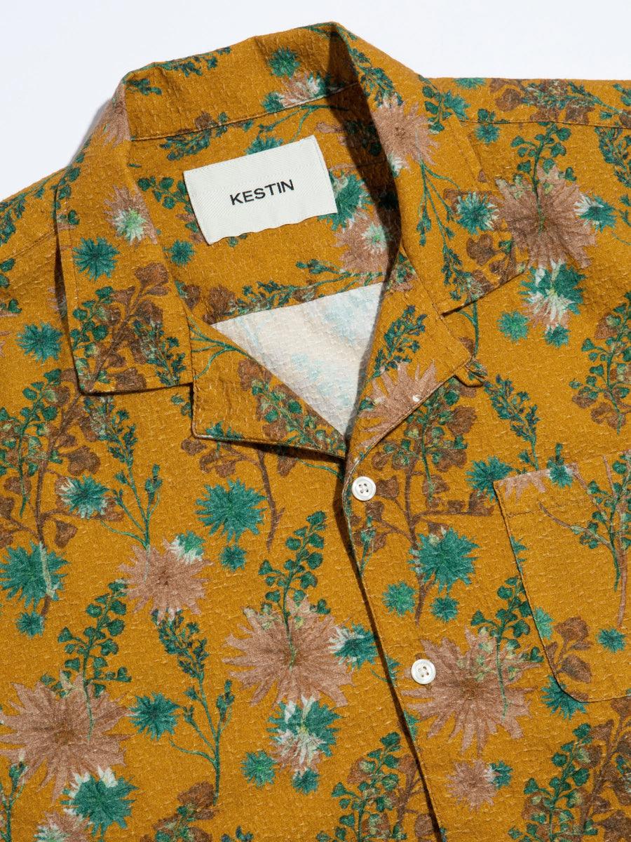 Crammond Shirt - Ochre Thistle Print