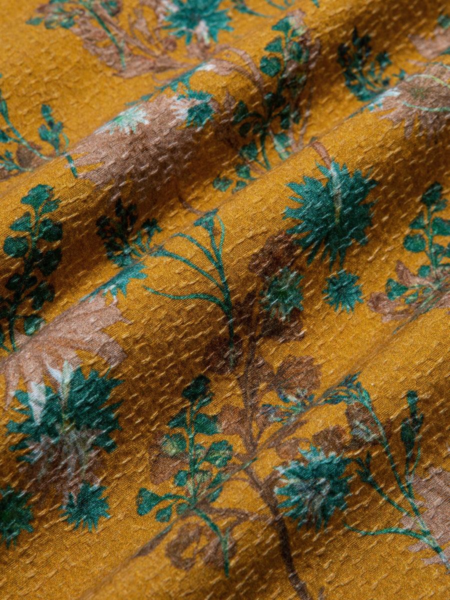 Crammond Shirt - Ochre Thistle Print