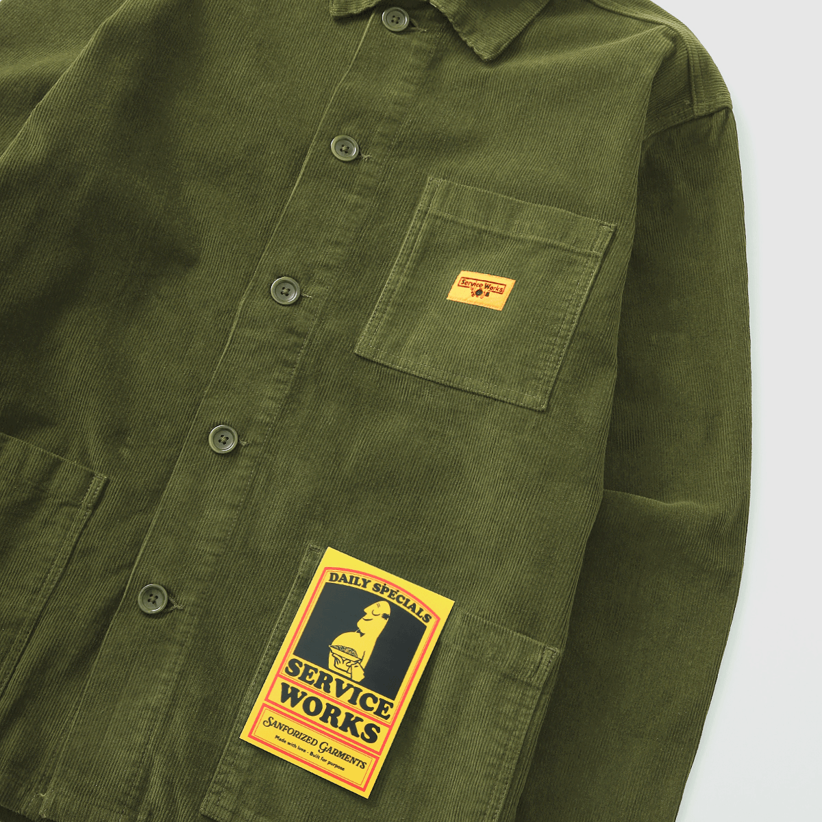 Corduroy Coverall Jacket - Olive