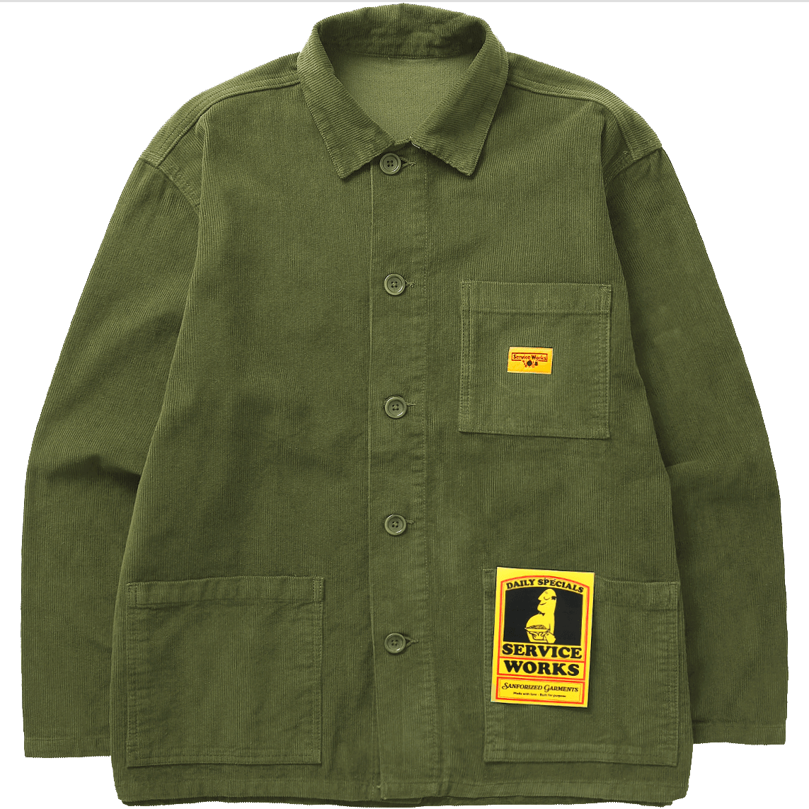 Corduroy Coverall Jacket - Olive