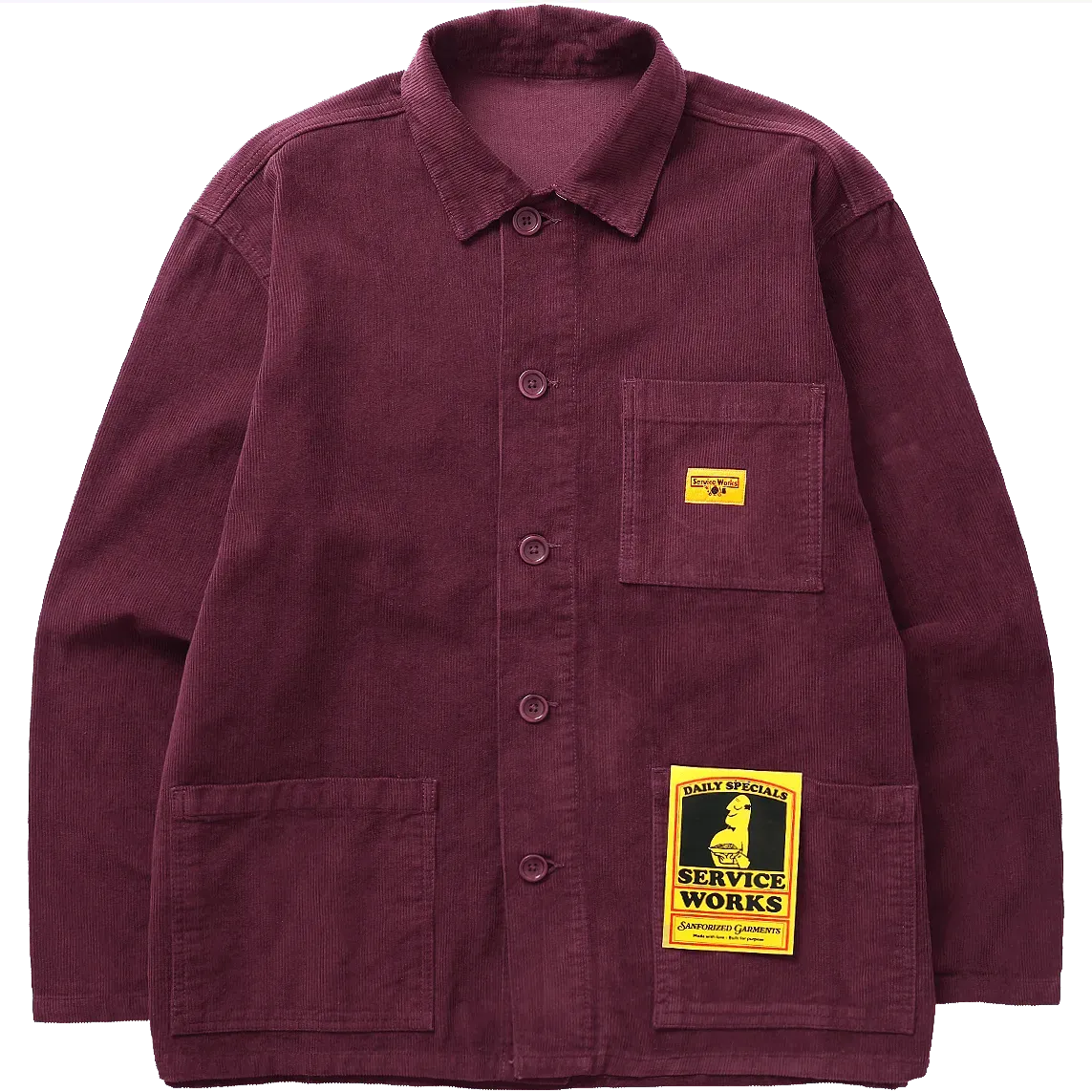 Corduroy Coverall Jacket - Plum