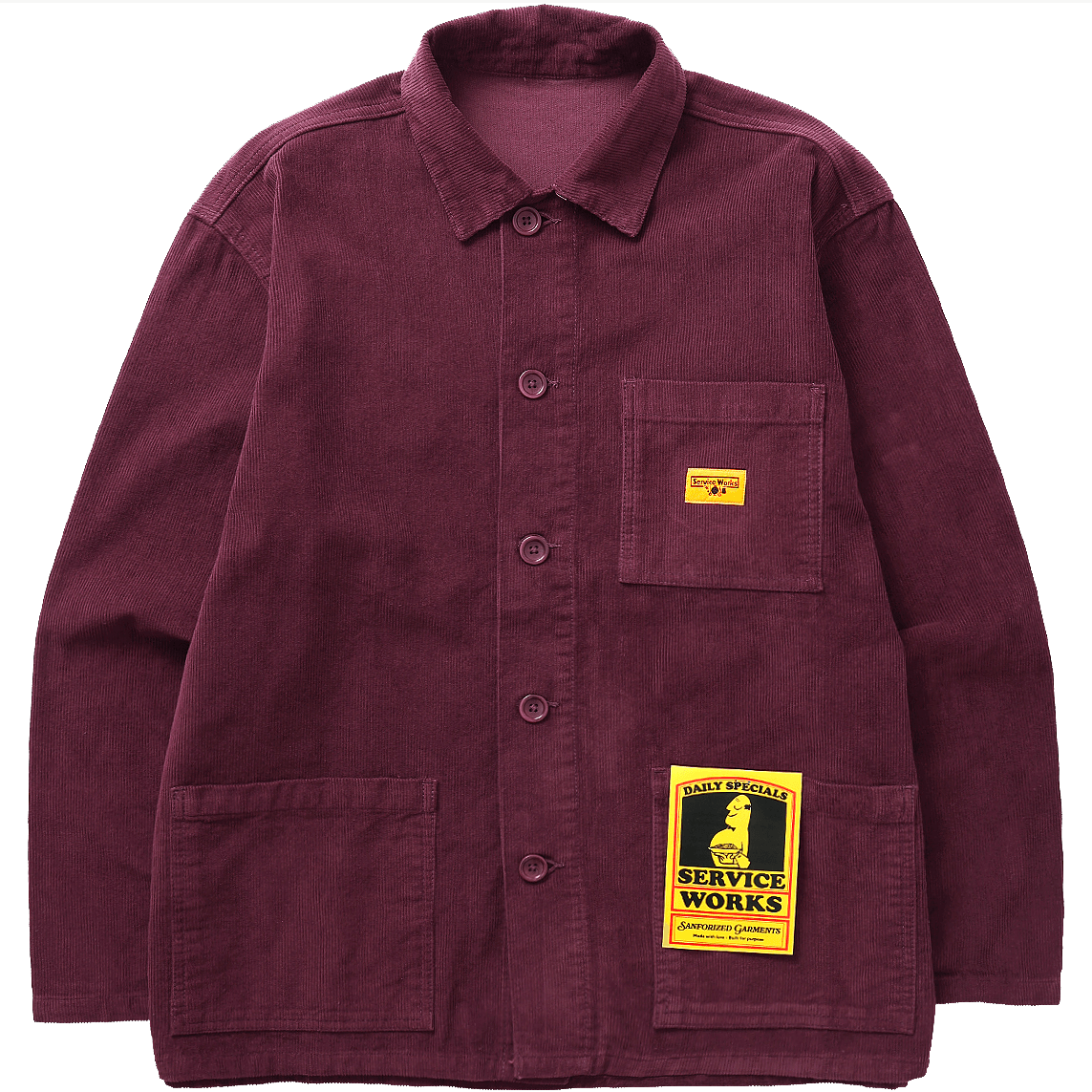 Corduroy Coverall Jacket - Plum