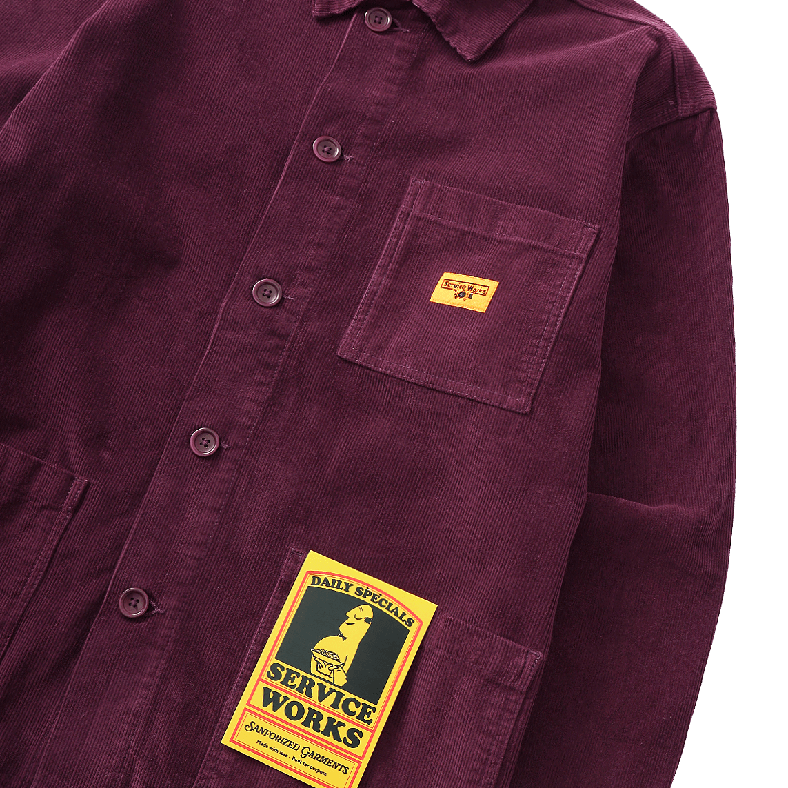 Corduroy Coverall Jacket - Plum