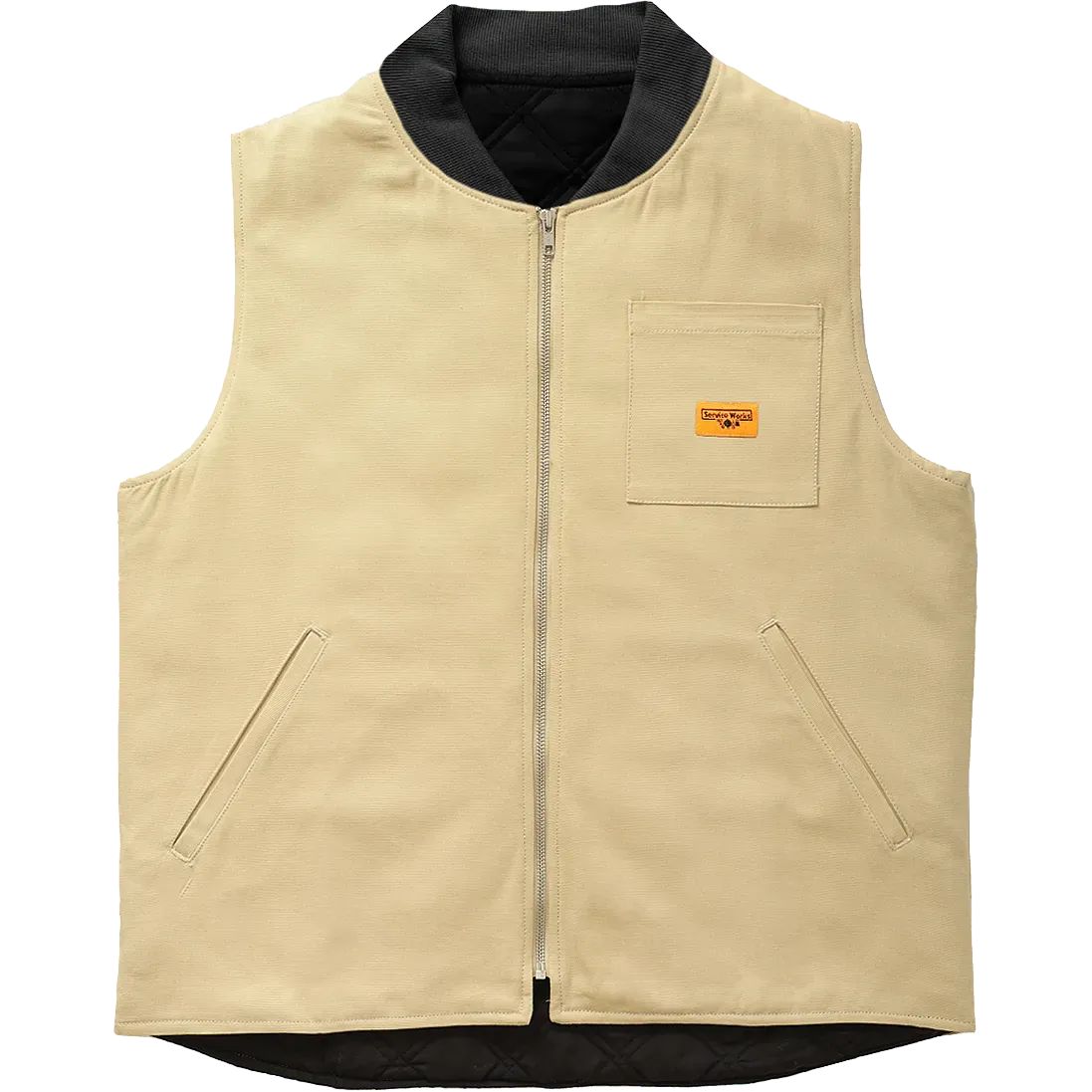 Padded Work Vest Jacket - Pale Khaki