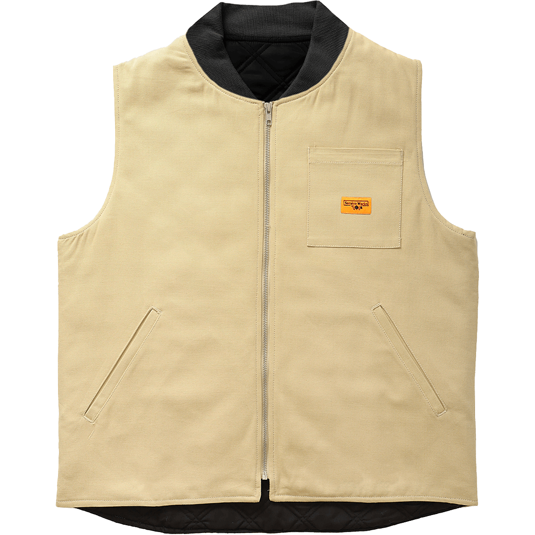 Padded Work Vest Jacket - Pale Khaki