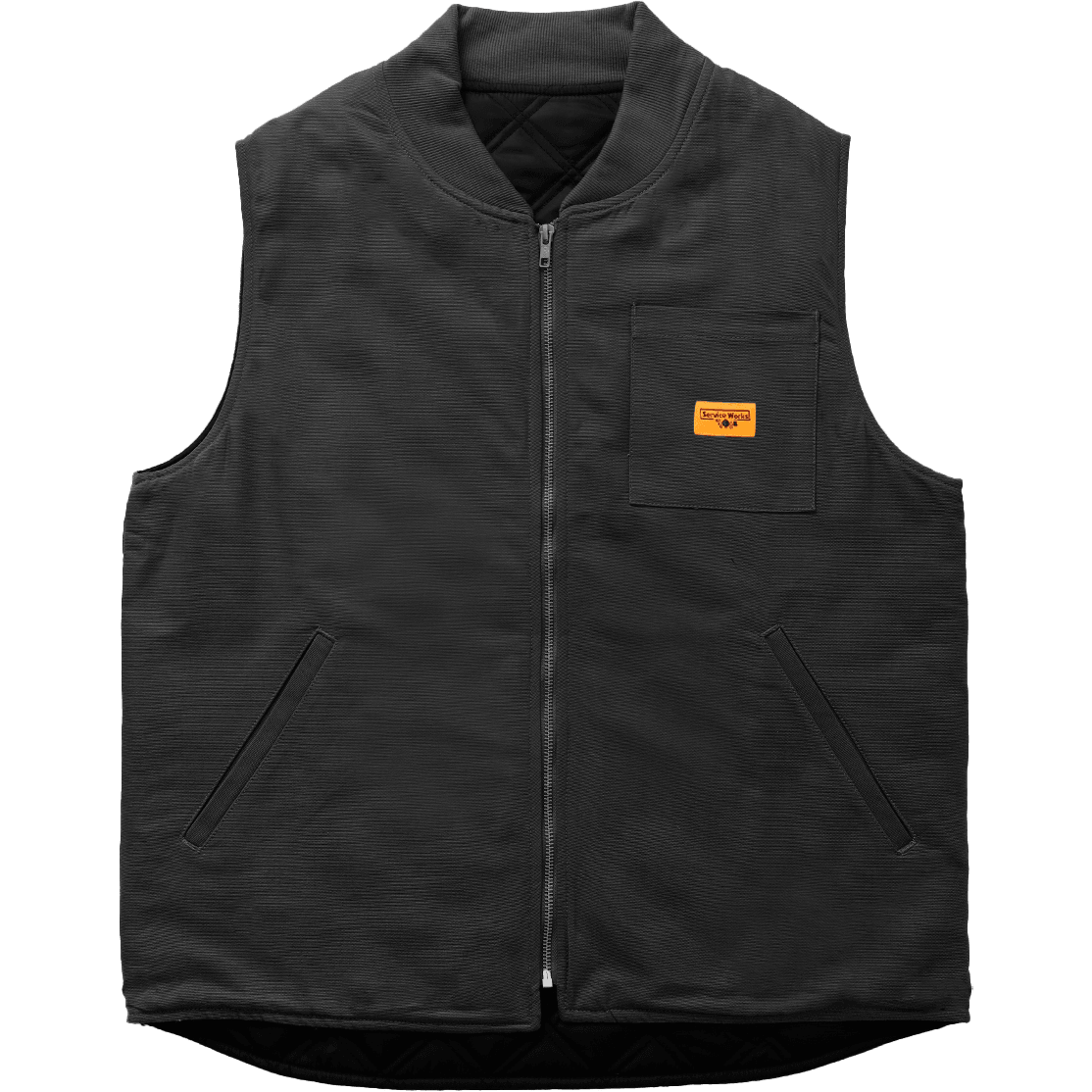 Padded Work Vest Jacket - Black