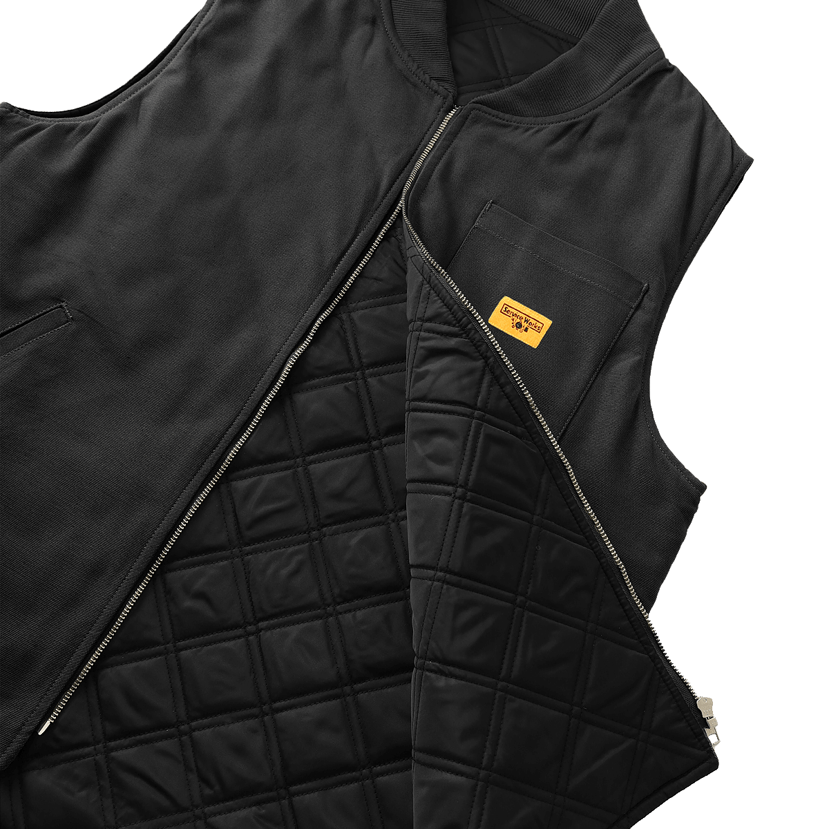 Padded Work Vest Jacket - Black