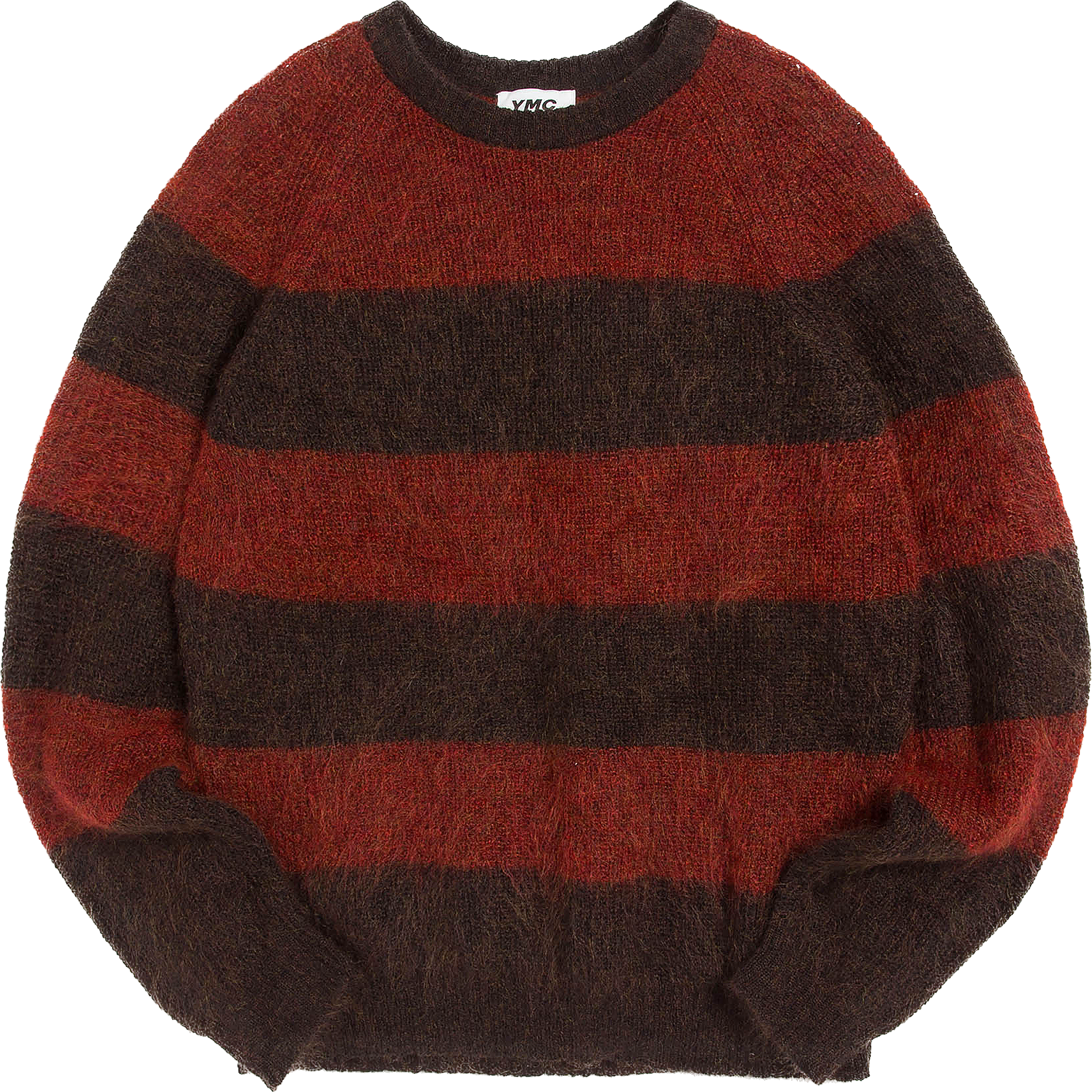 Suedehead Stripe Crew Knit - Red / Brown