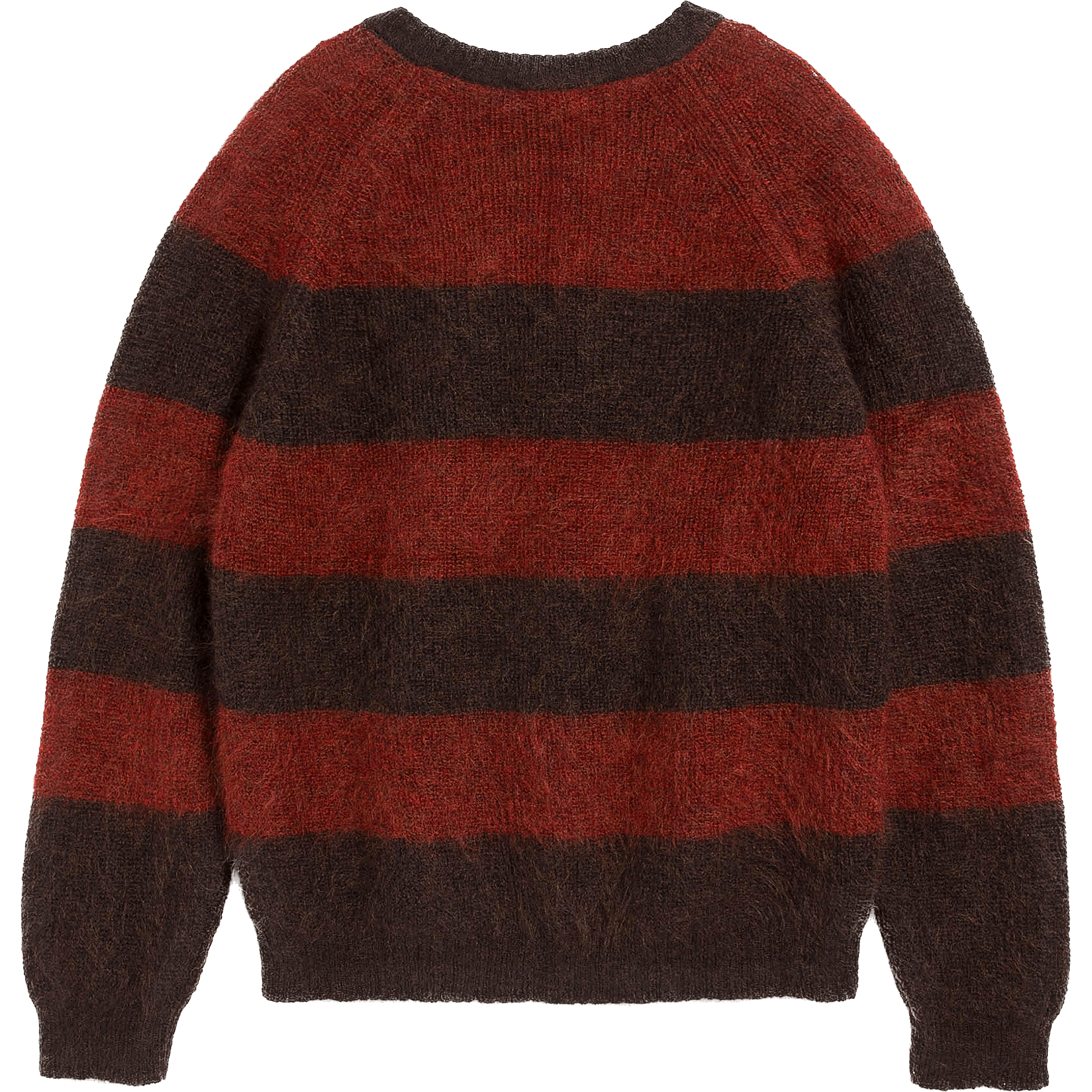 Suedehead Stripe Crew Knit - Red / Brown