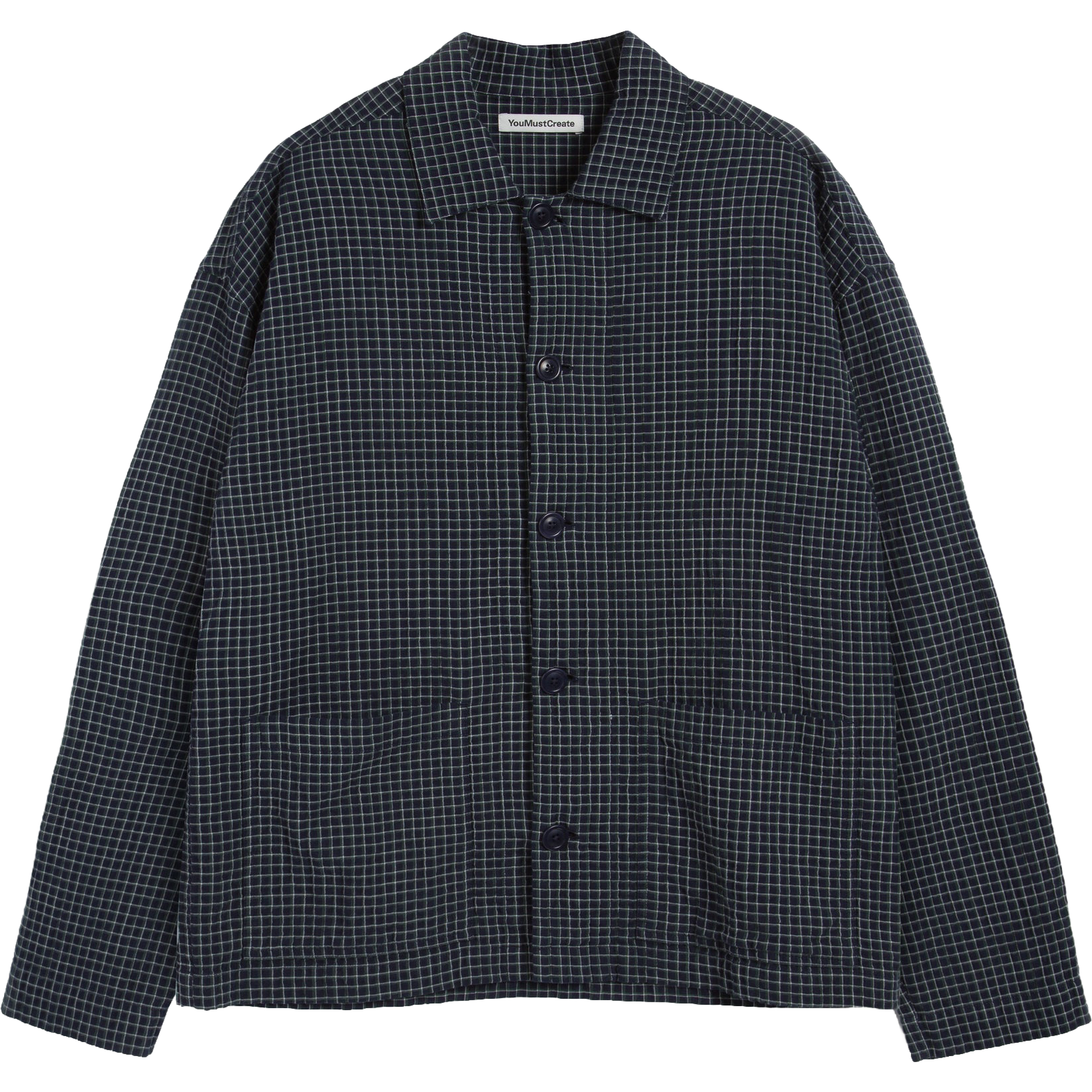 PJ Overshirt - Navy Waffle Check