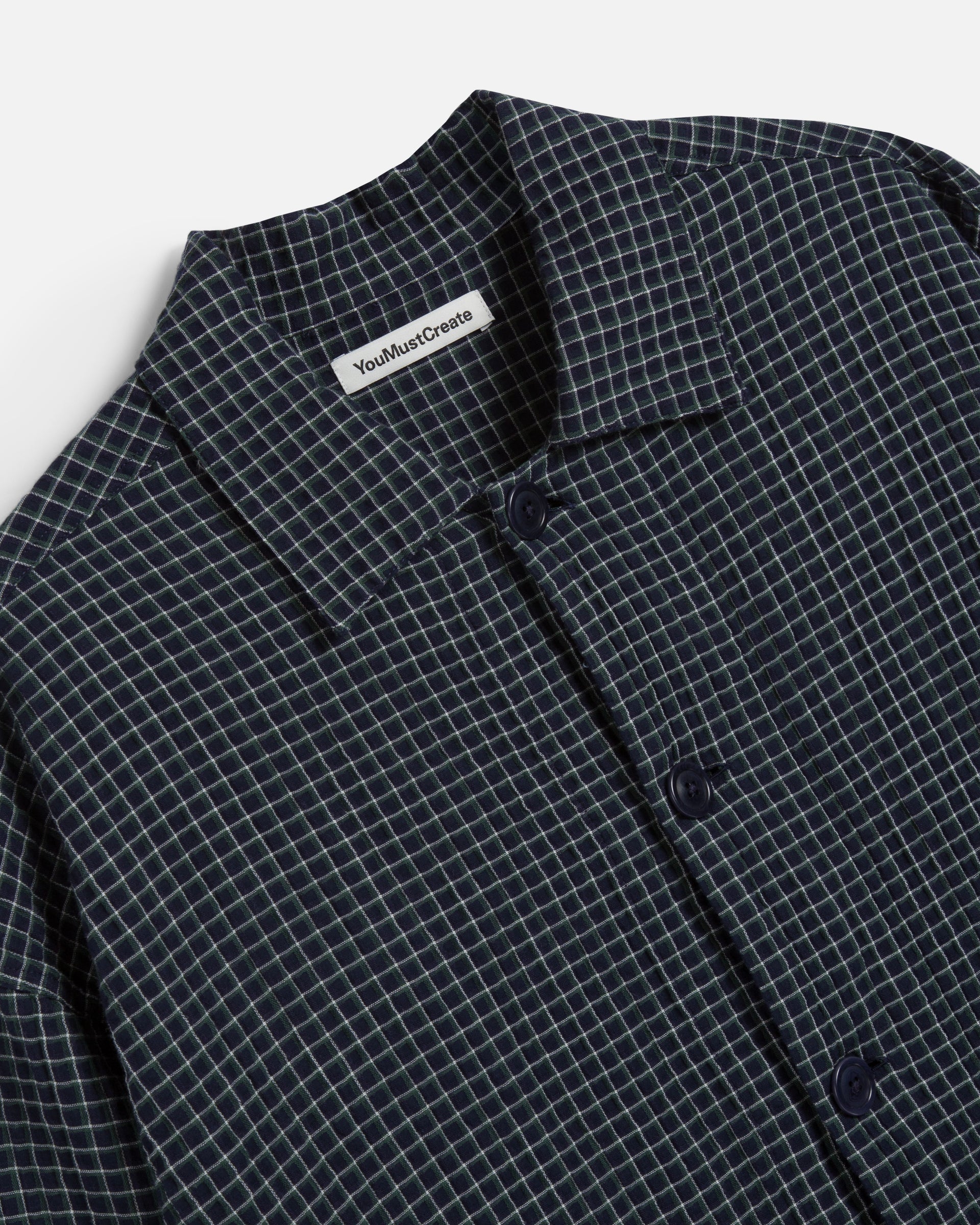 PJ Overshirt - Navy Waffle Check