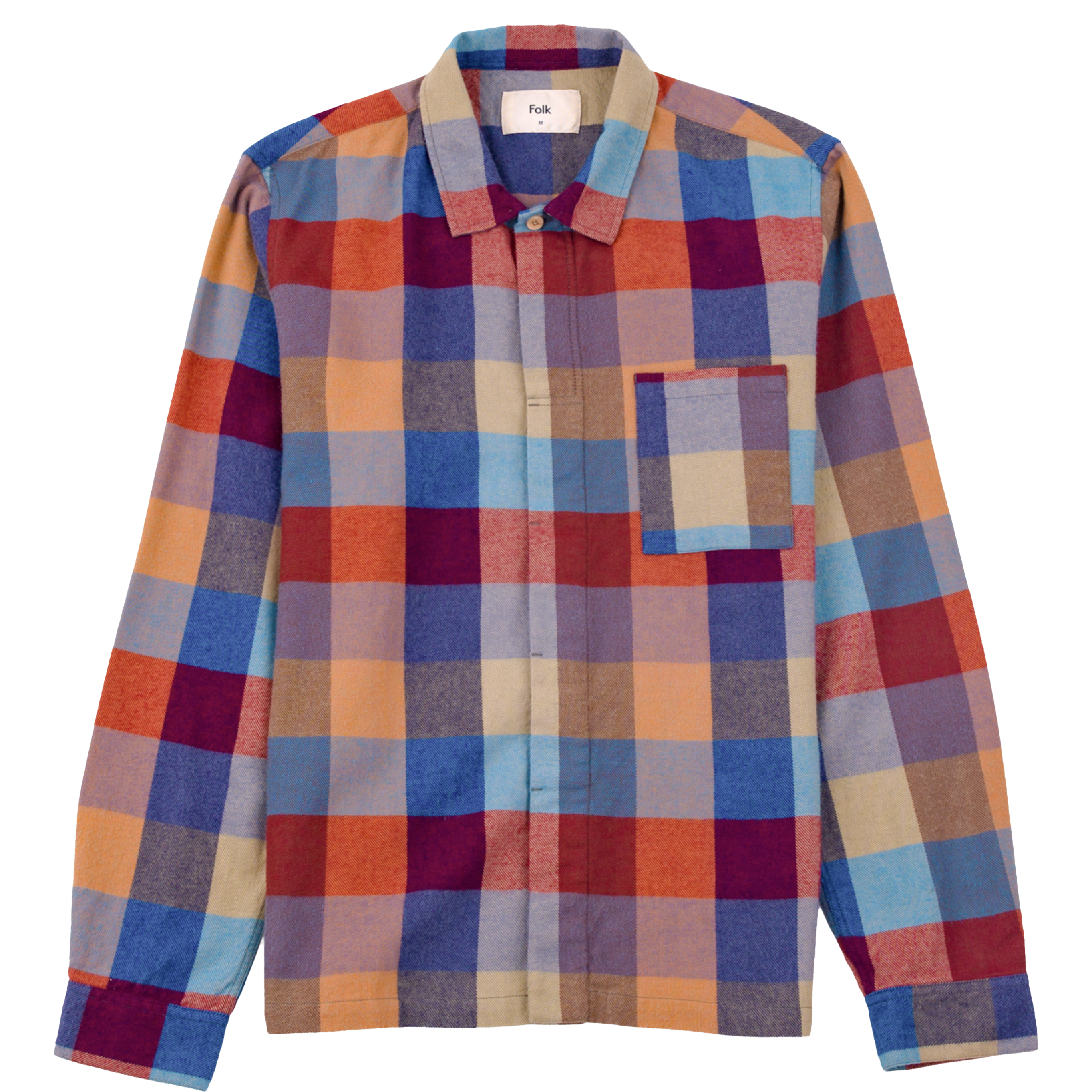 Patch Shirt - Crimson Blue Mix