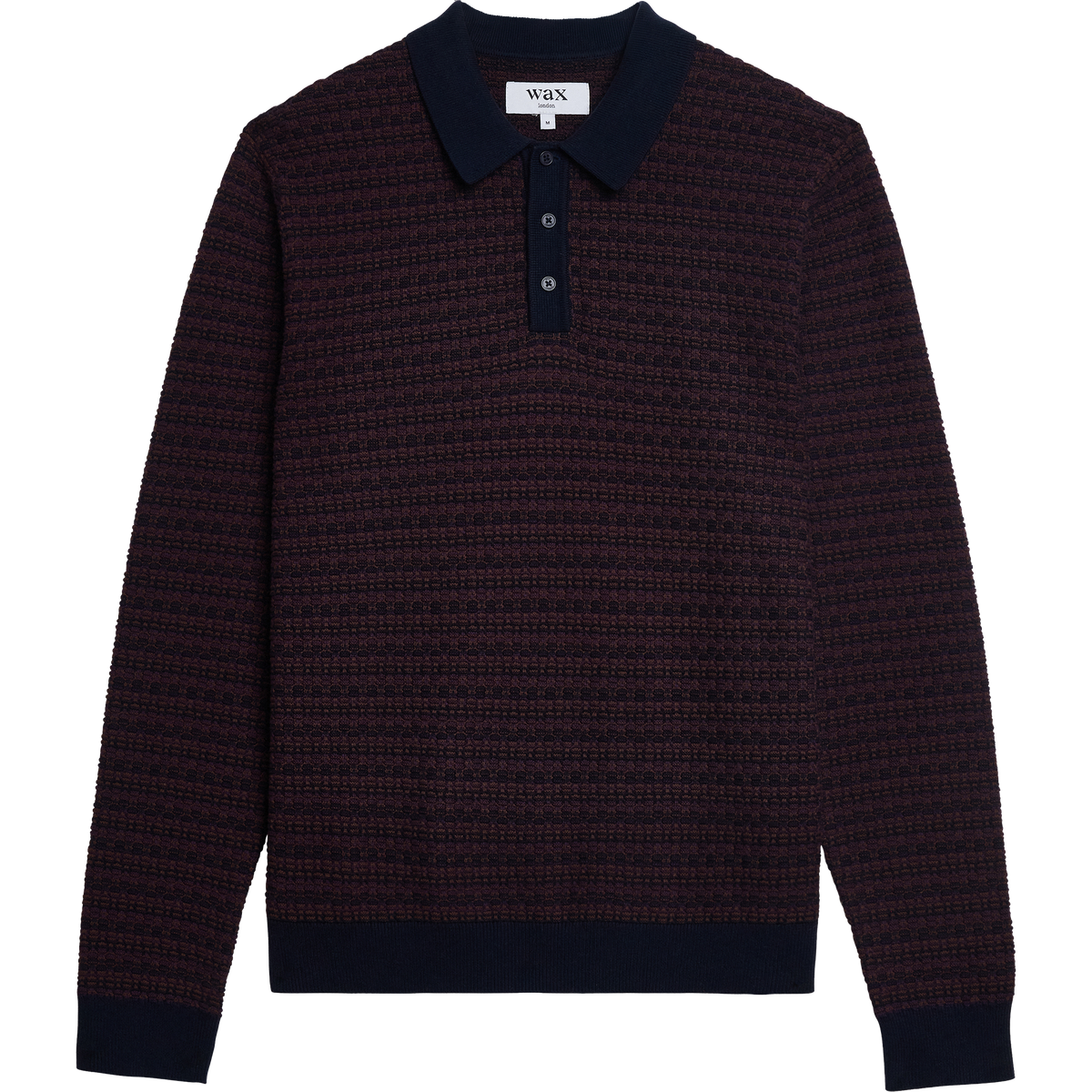 Oban Knit Polo - Brown / Navy