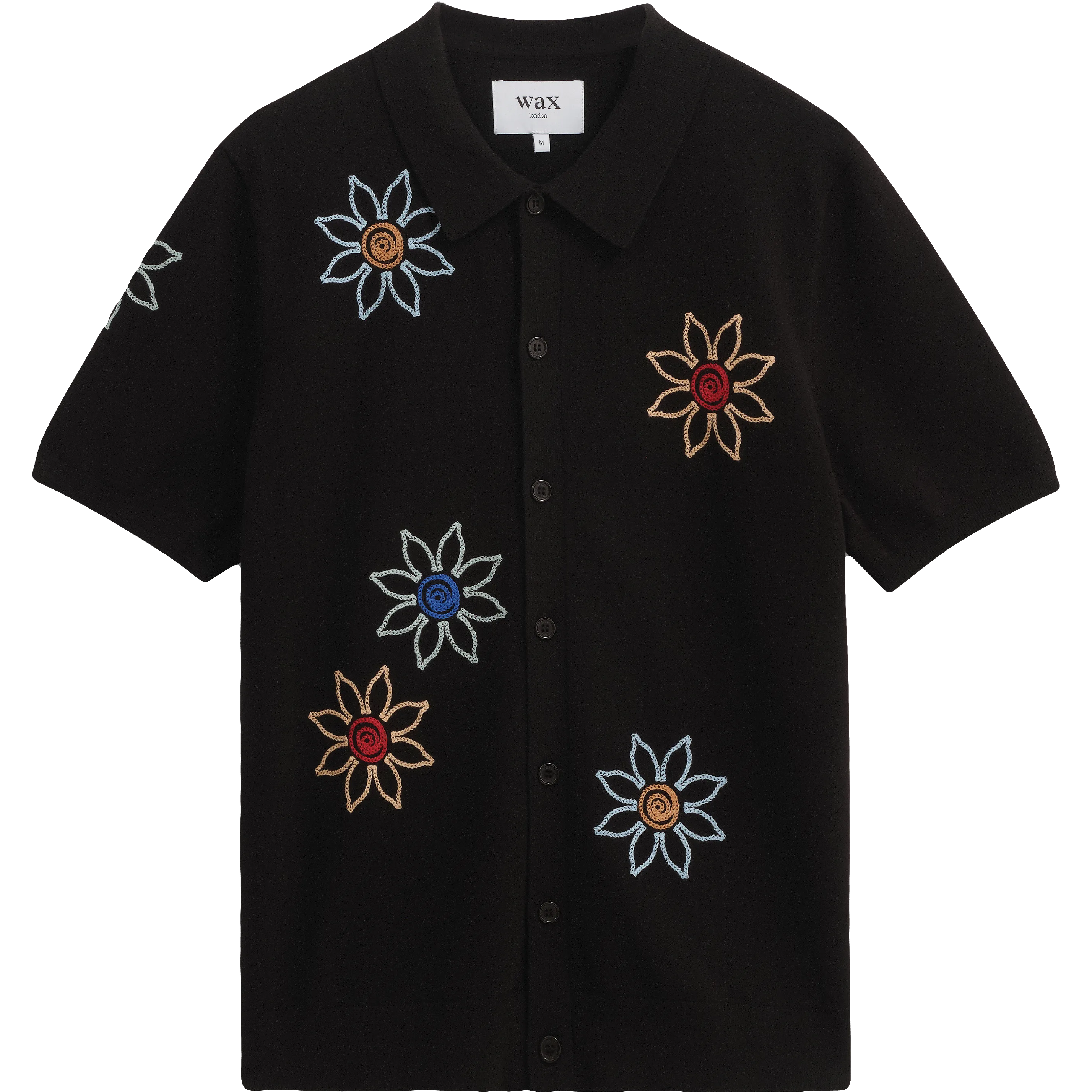 Tellaro Shirt - Black Floral Embroidery