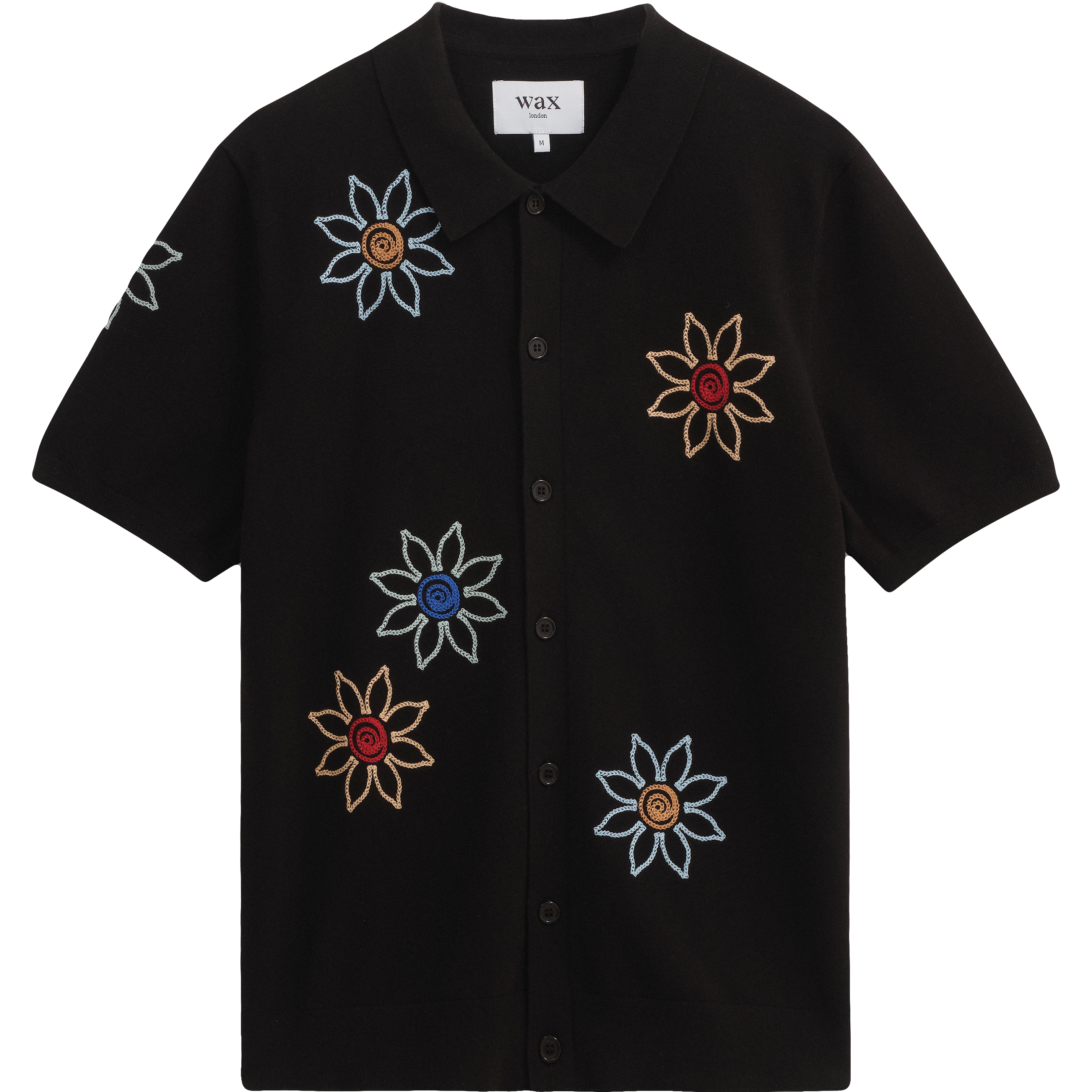 Tellaro Shirt - Black Floral Embroidery