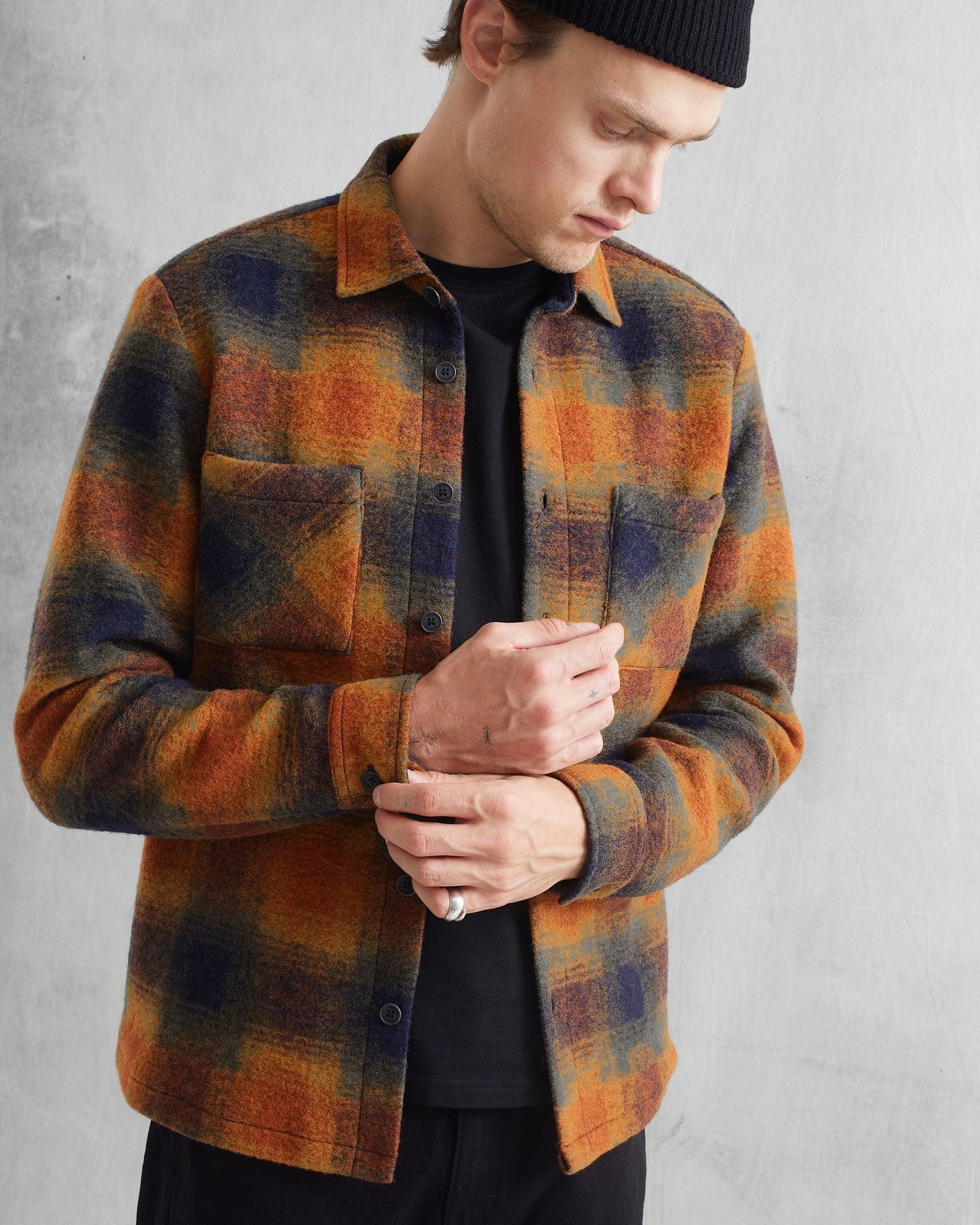 Whiting Overshirt Wool - Pine Orange