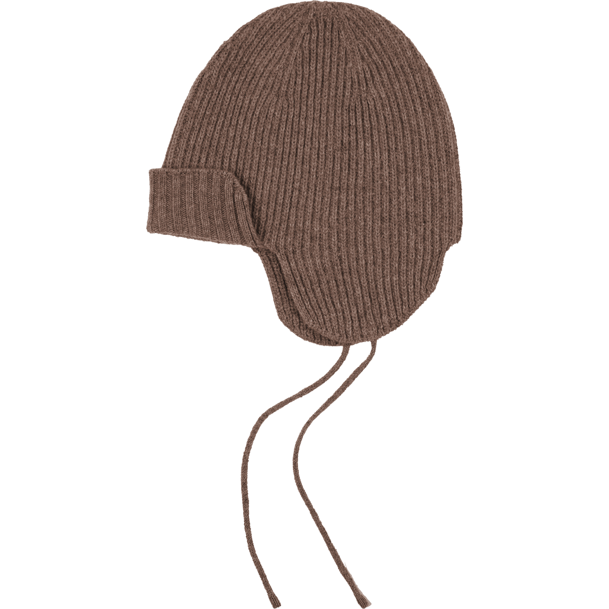 Wool Earflap Knit Beanie - Cocoa