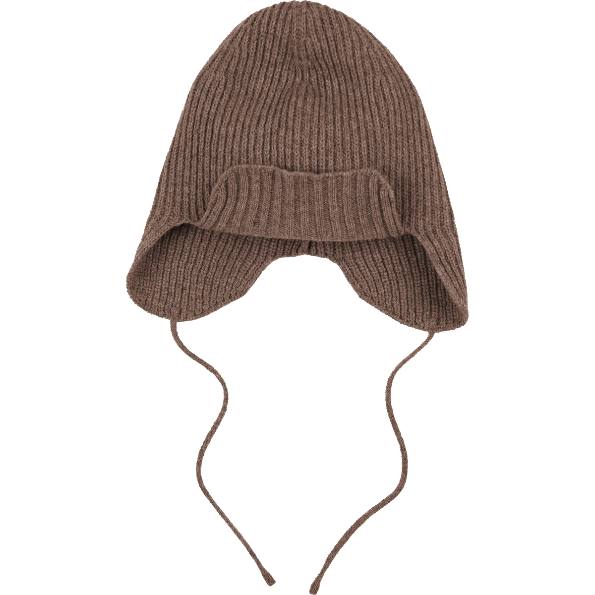 Wool Earflap Knit Beanie - Cocoa