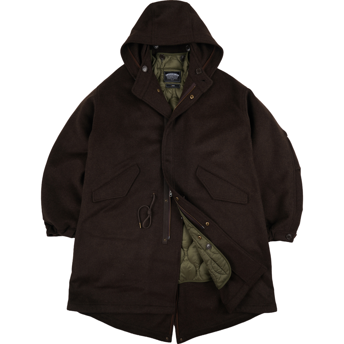 Wool Vincent Fishtail Parka - Brown